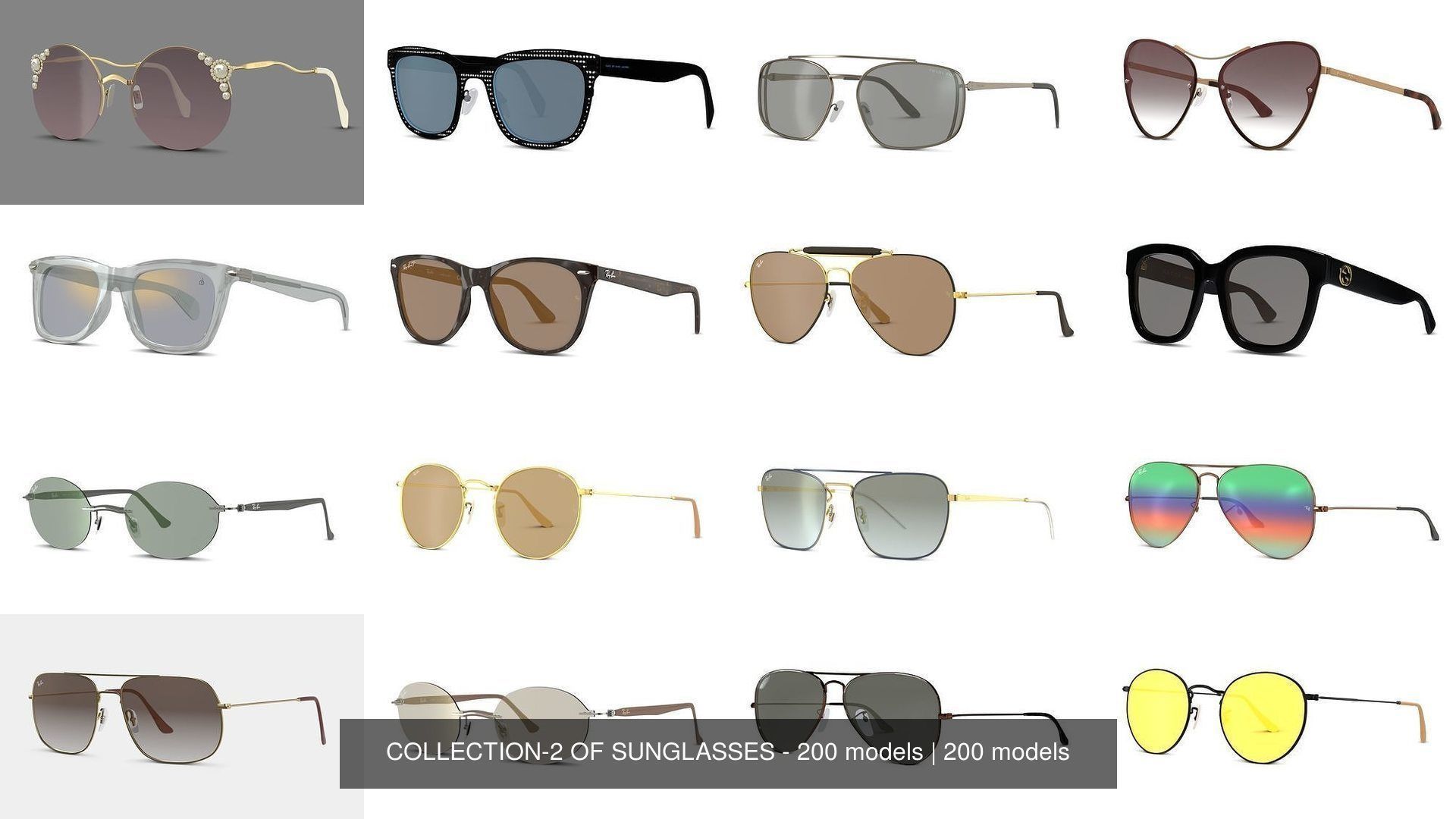COLLECTION-2 OF SUNGLASSES - 200 models _58