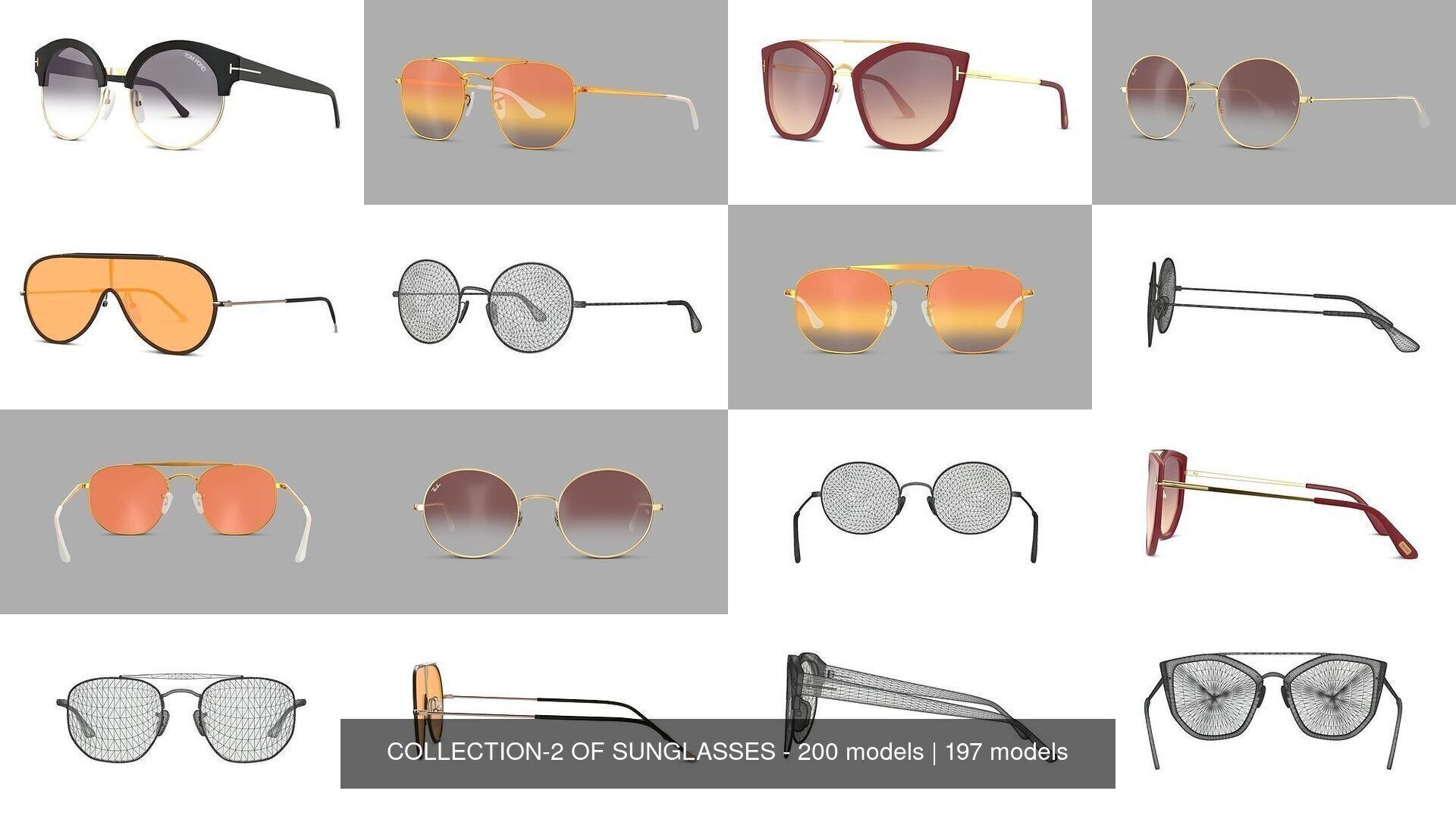 COLLECTION-2 OF SUNGLASSES - 200 models _85