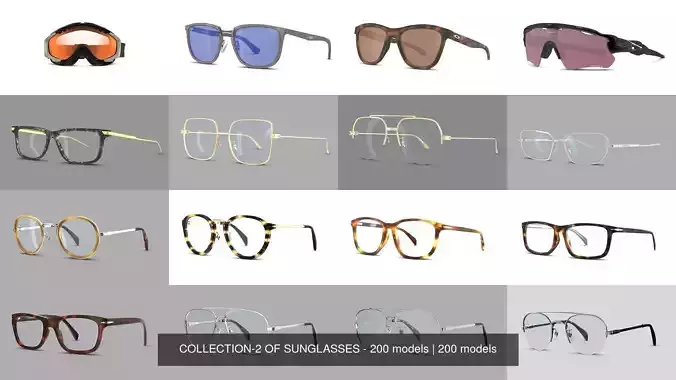 COLLECTION-2 OF SUNGLASSES - 200 models 