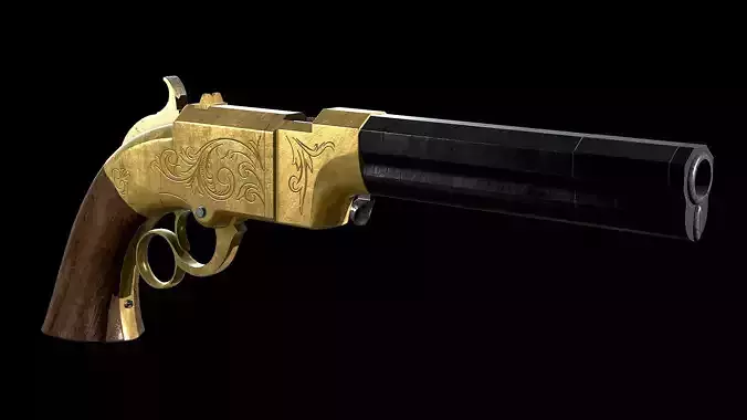 Volcanic Repeating Pistol Low-poly 3D model