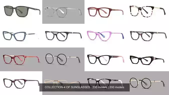 COLLECTION-4 OF SUNGLASSES - 200 models 