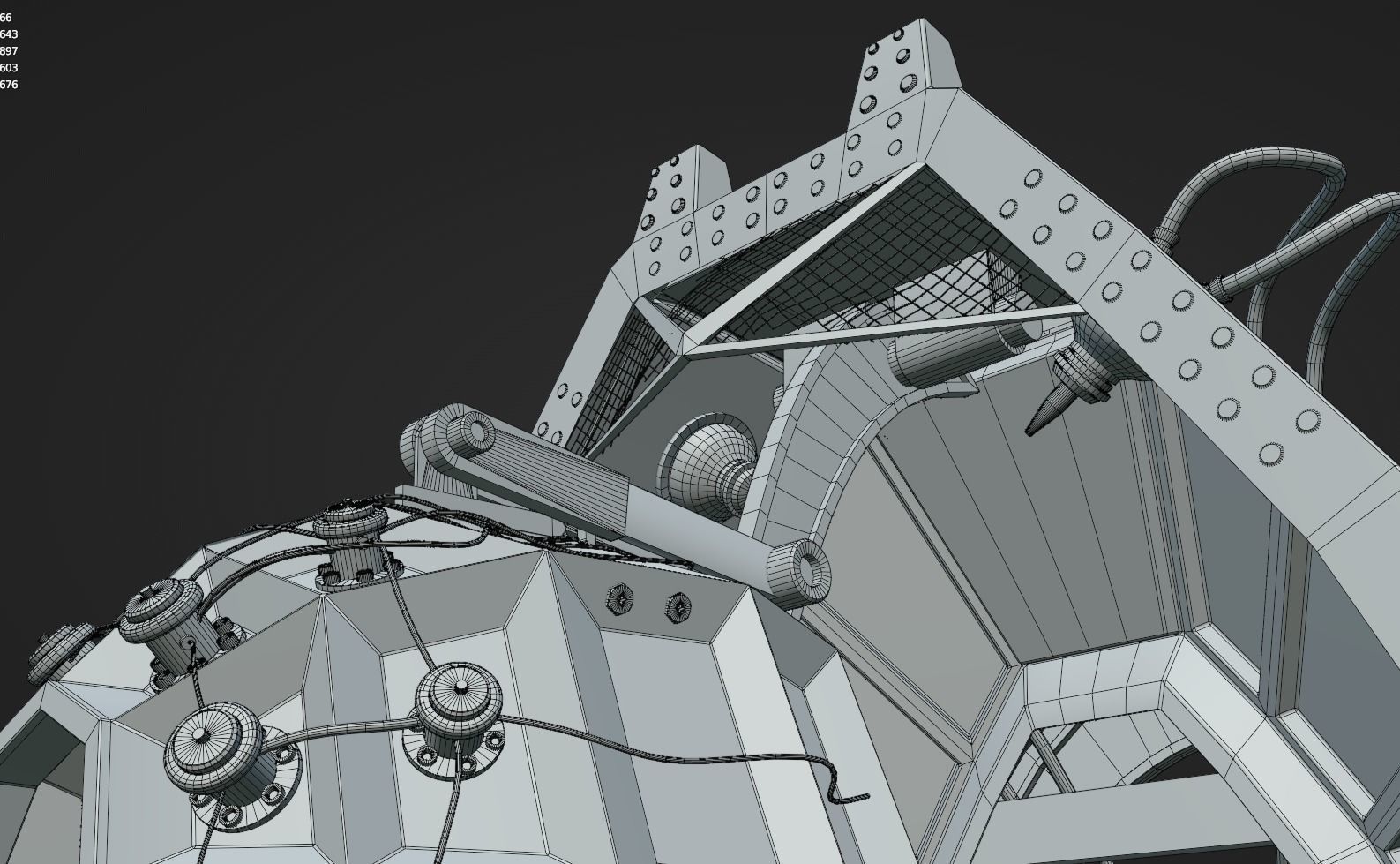 Robot 9 futuristic spacecraft 3D model_7