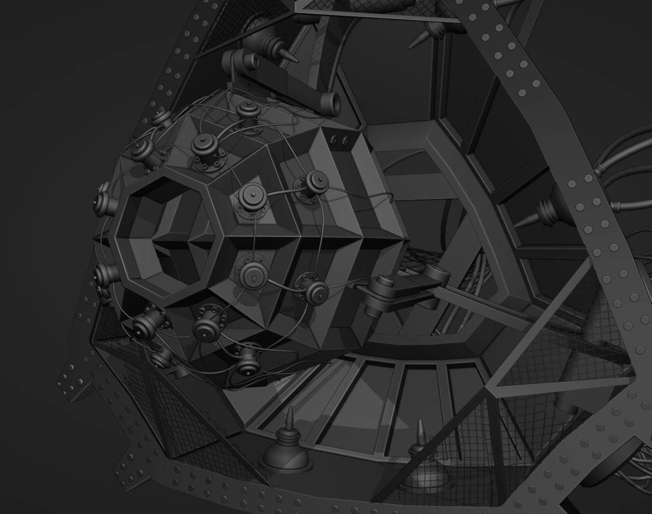 Robot 9 futuristic spacecraft 3D model_2