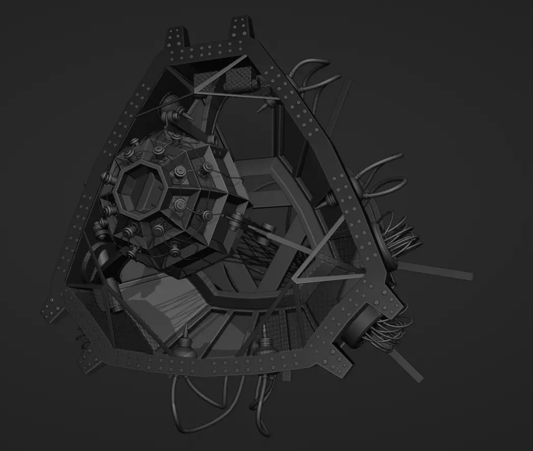 Robot 9 futuristic spacecraft 3D model_0