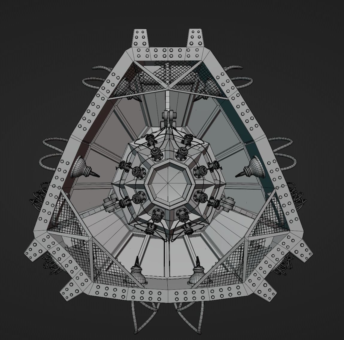 Robot 9 futuristic spacecraft 3D model_5