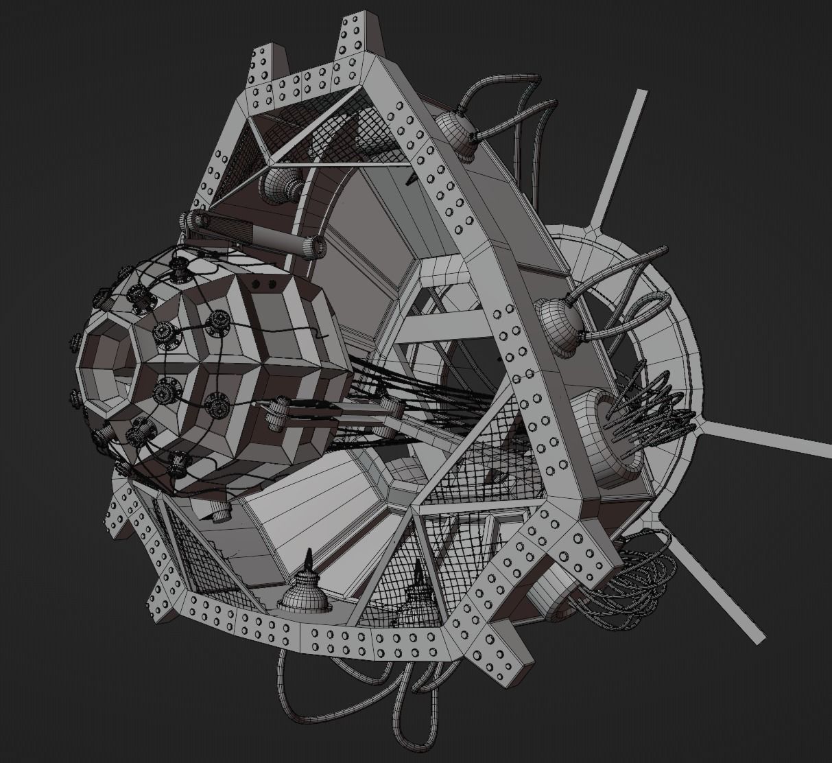 Robot 9 futuristic spacecraft 3D model_4