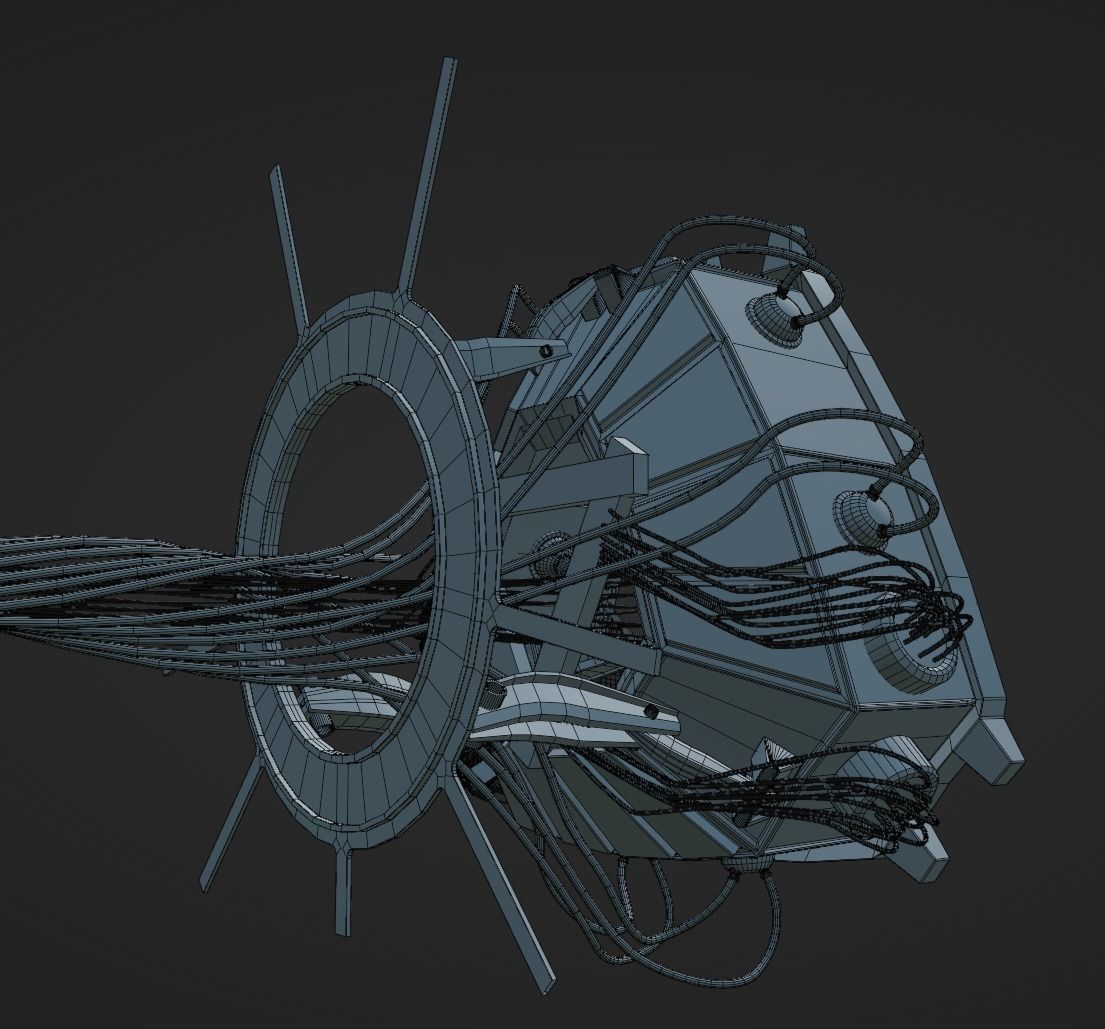 Robot 9 futuristic spacecraft 3D model_6