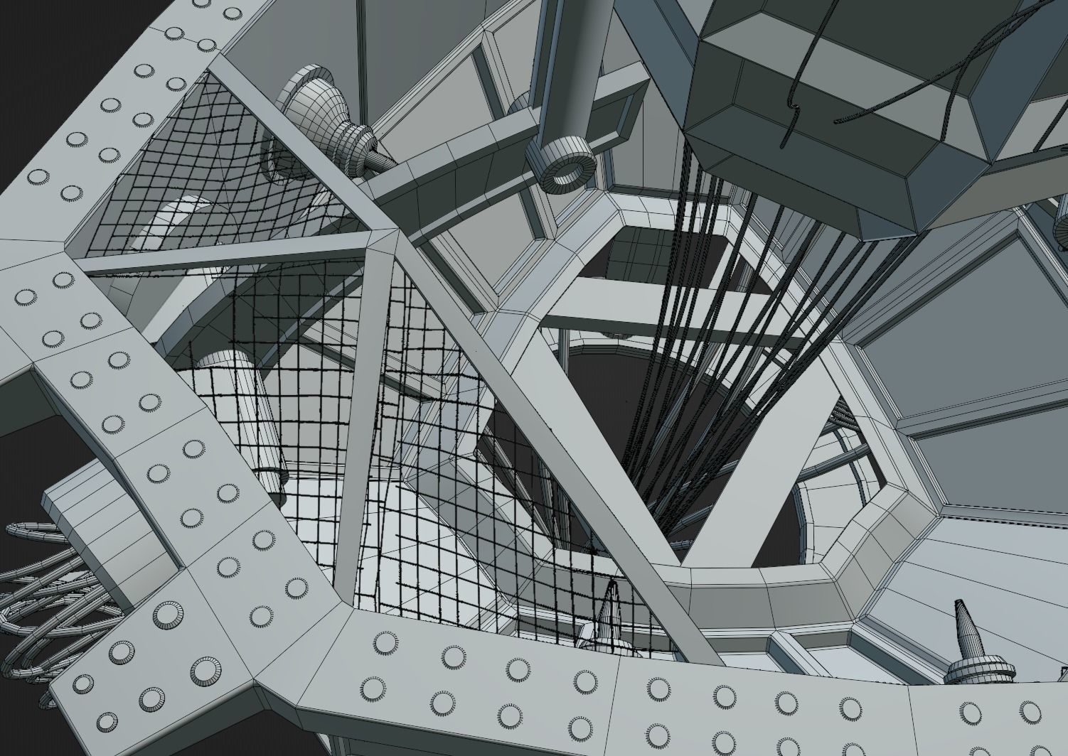 Robot 9 futuristic spacecraft 3D model_8