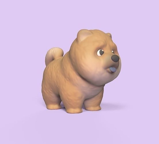 Chow Chow figurine of dog 3D print model