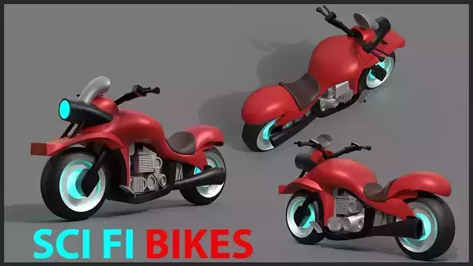 Sci-fi Bike Game Ready 7 3D model Sci-fi Bike Game Ready 7 3D model