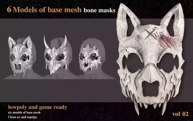 bone mask Low-poly 3D model