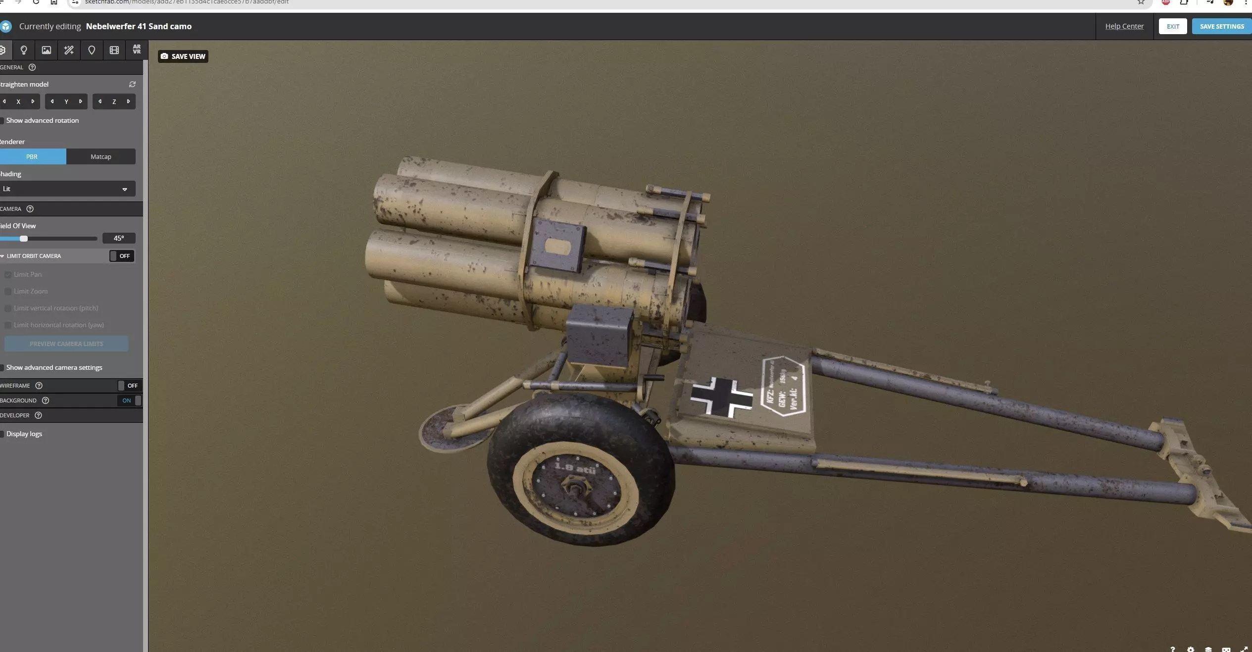 Nebelwerfer 41 Sand camo - Afrika 3D model_0
