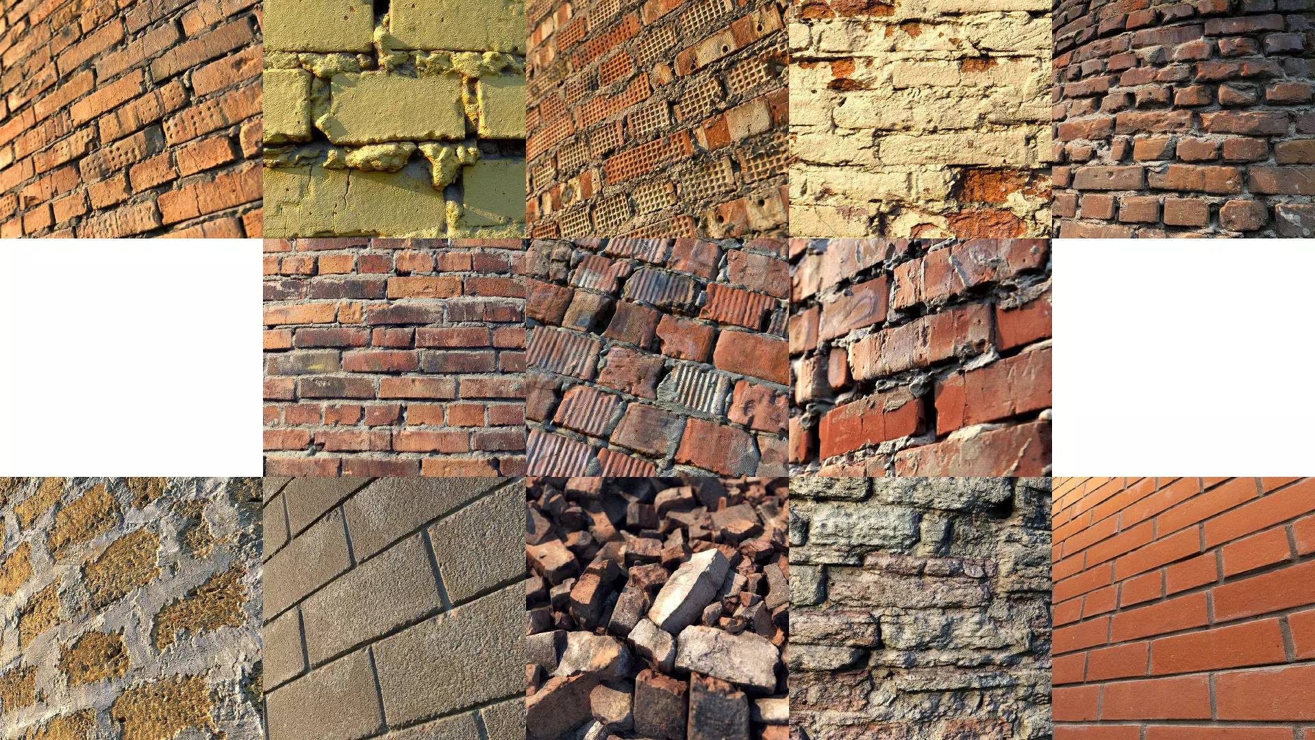 Realistic Scanned Brick Wall Materials 3D Model Collection_0