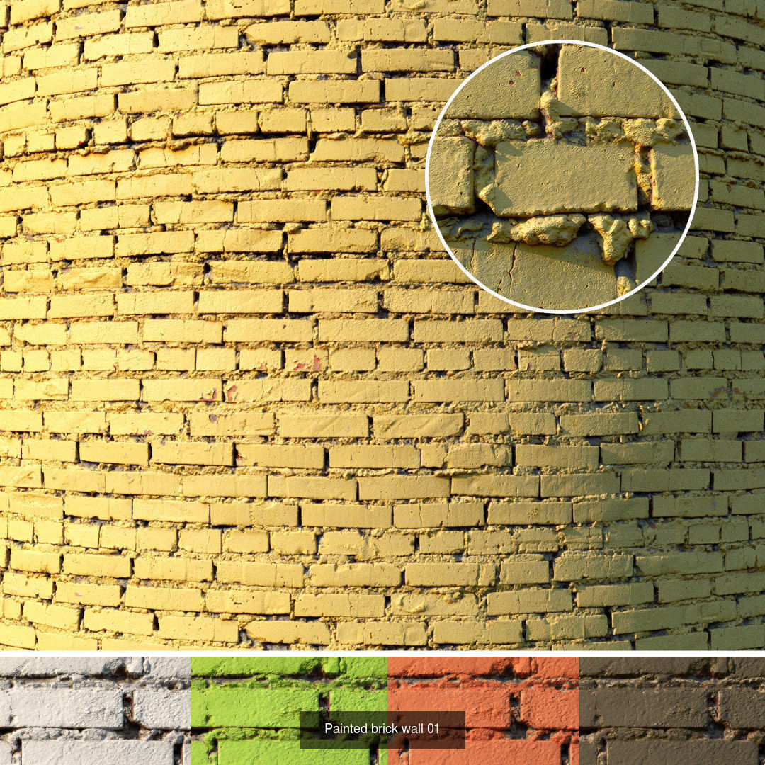 Realistic Scanned Brick Wall Materials 3D Model Collection_8