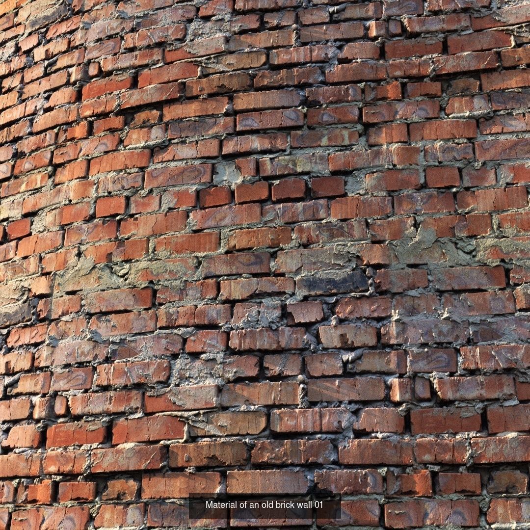 Realistic Scanned Brick Wall Materials 3D Model Collection_12