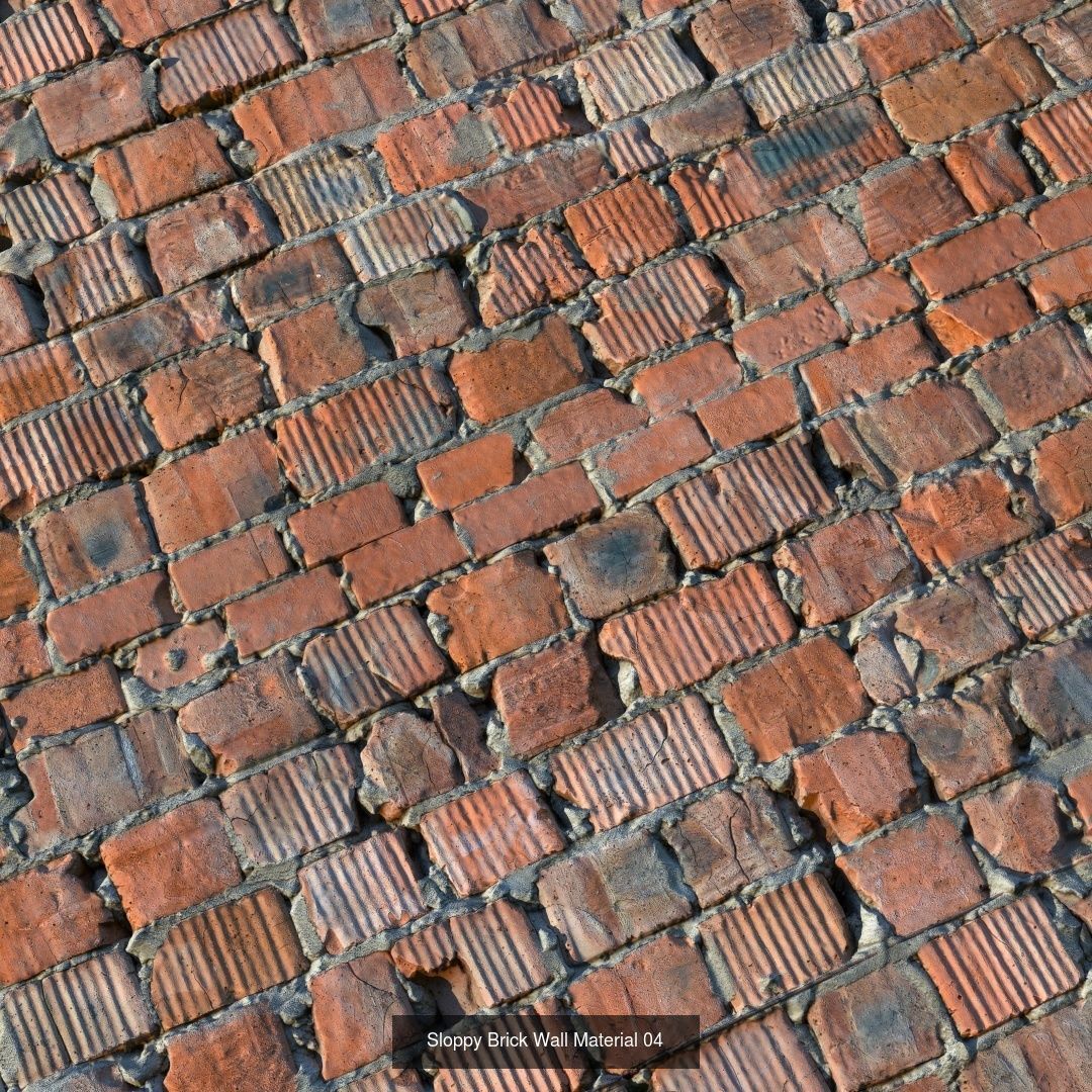 Realistic Scanned Brick Wall Materials 3D Model Collection_10