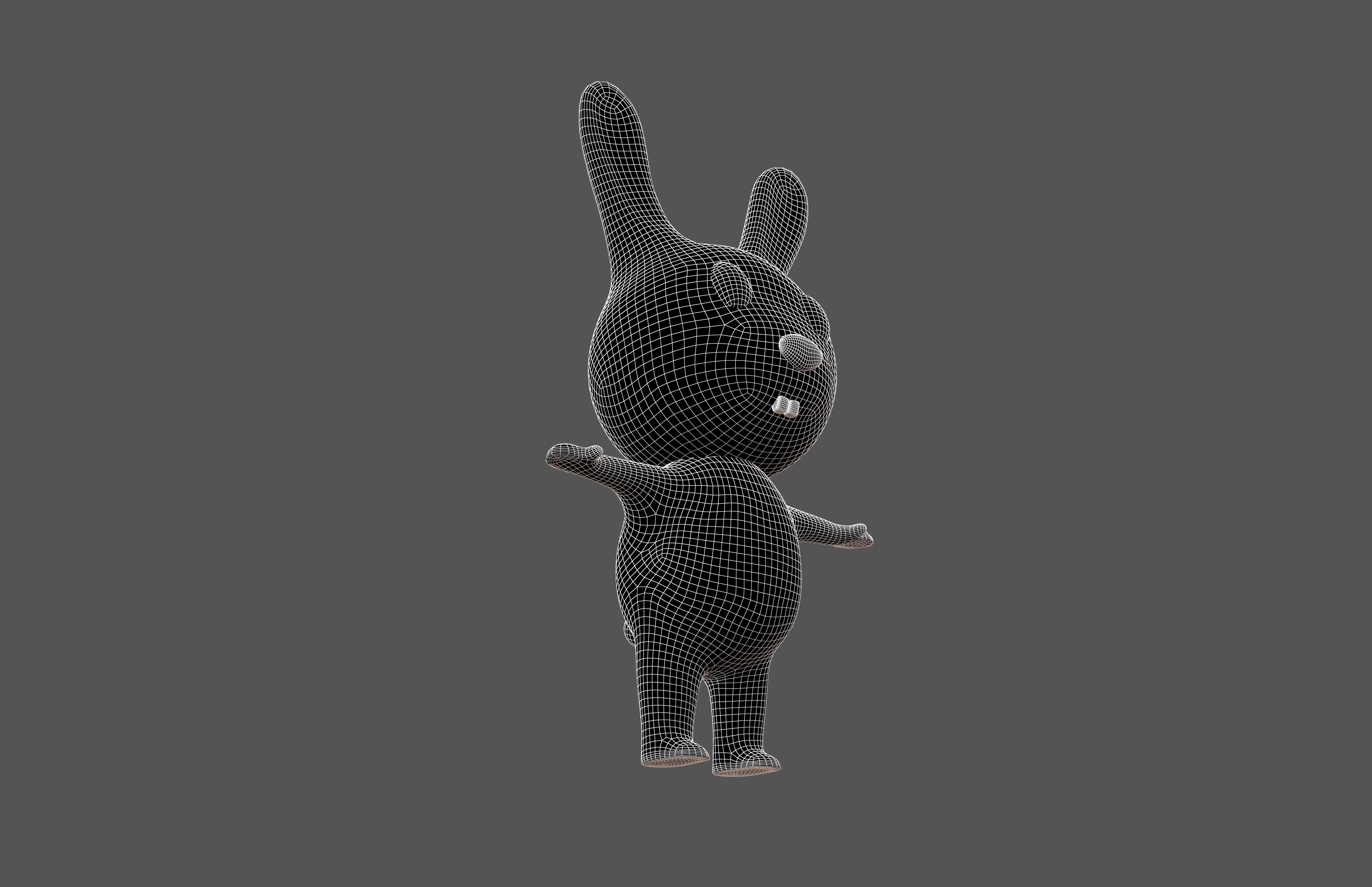Cartoon Animals Rabbit Character v1 001 Low-poly 3D model_6