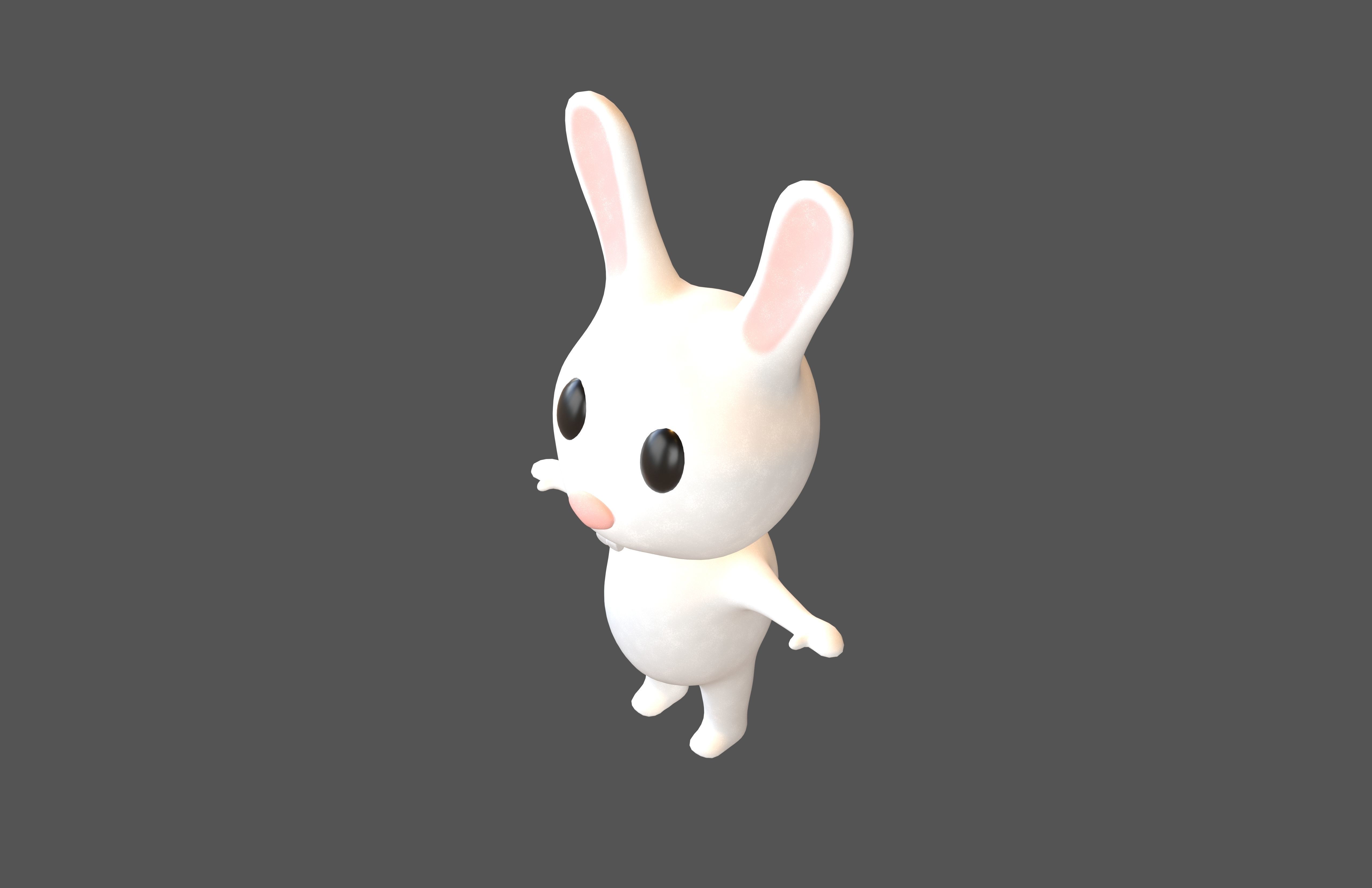 Cartoon Animals Rabbit Character v1 001 Low-poly 3D model_2