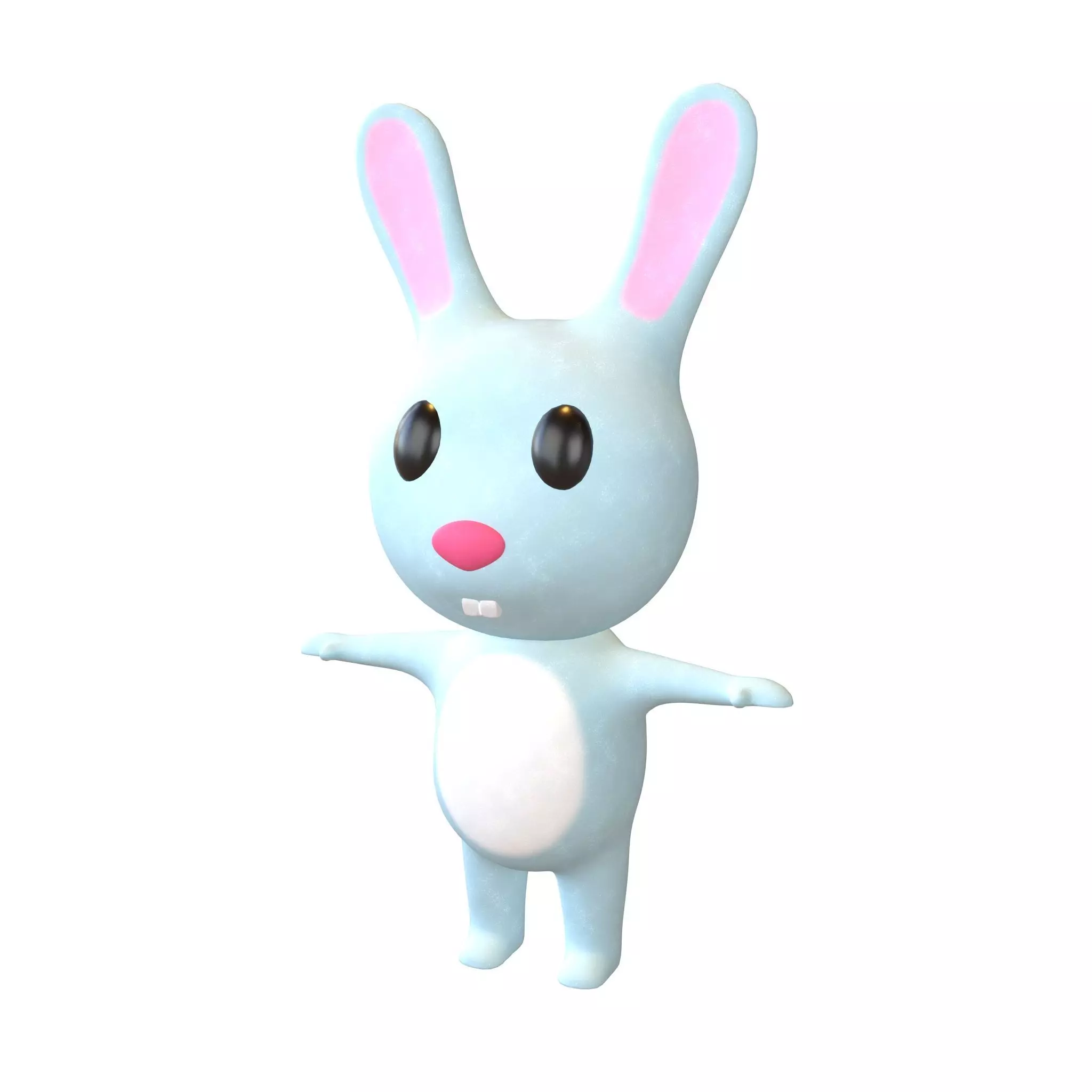 Cartoon Animals Rabbit Character v1 003 Low-poly 3D model_0
