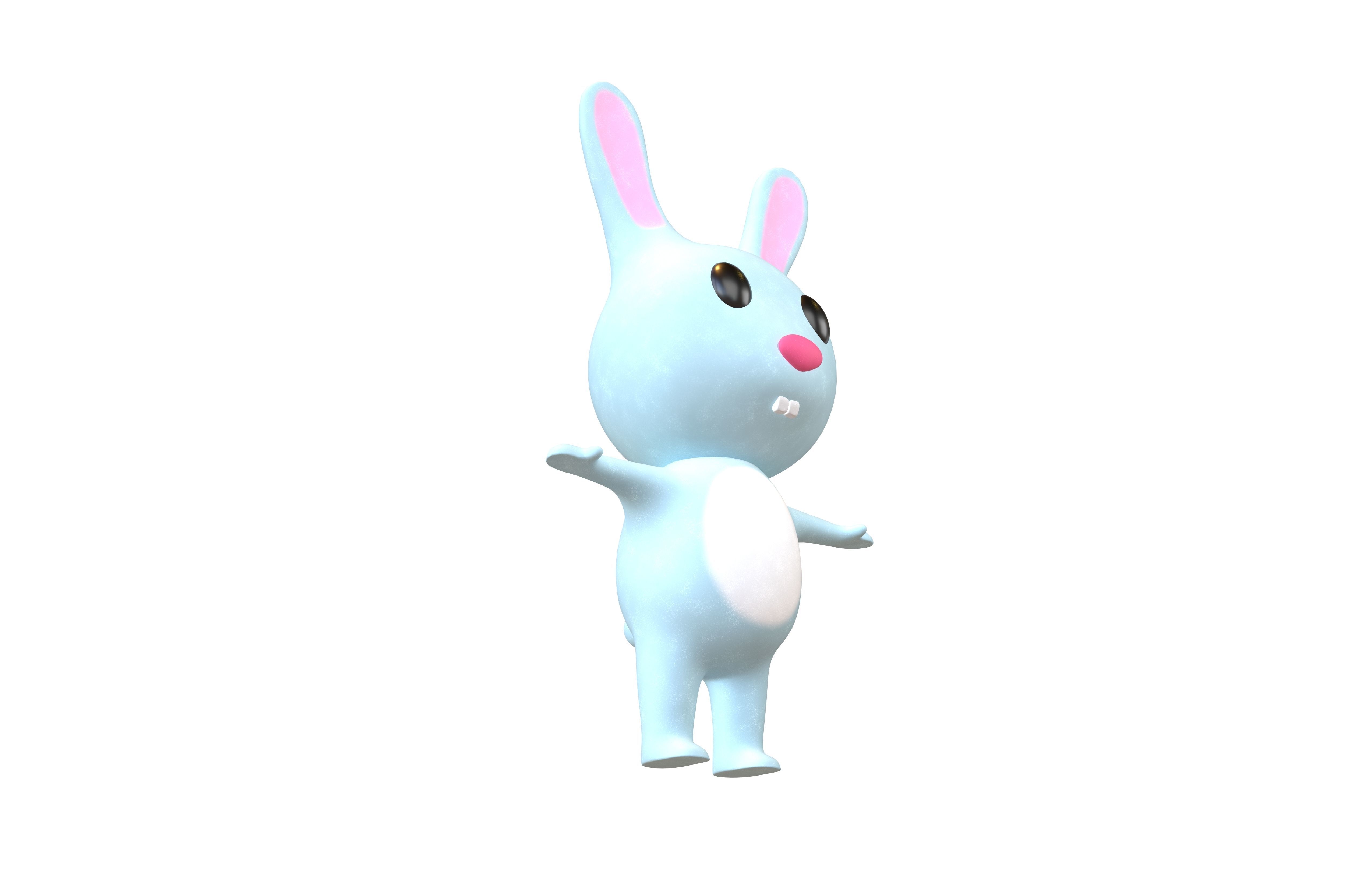 Cartoon Animals Rabbit Character v1 003 Low-poly 3D model_3