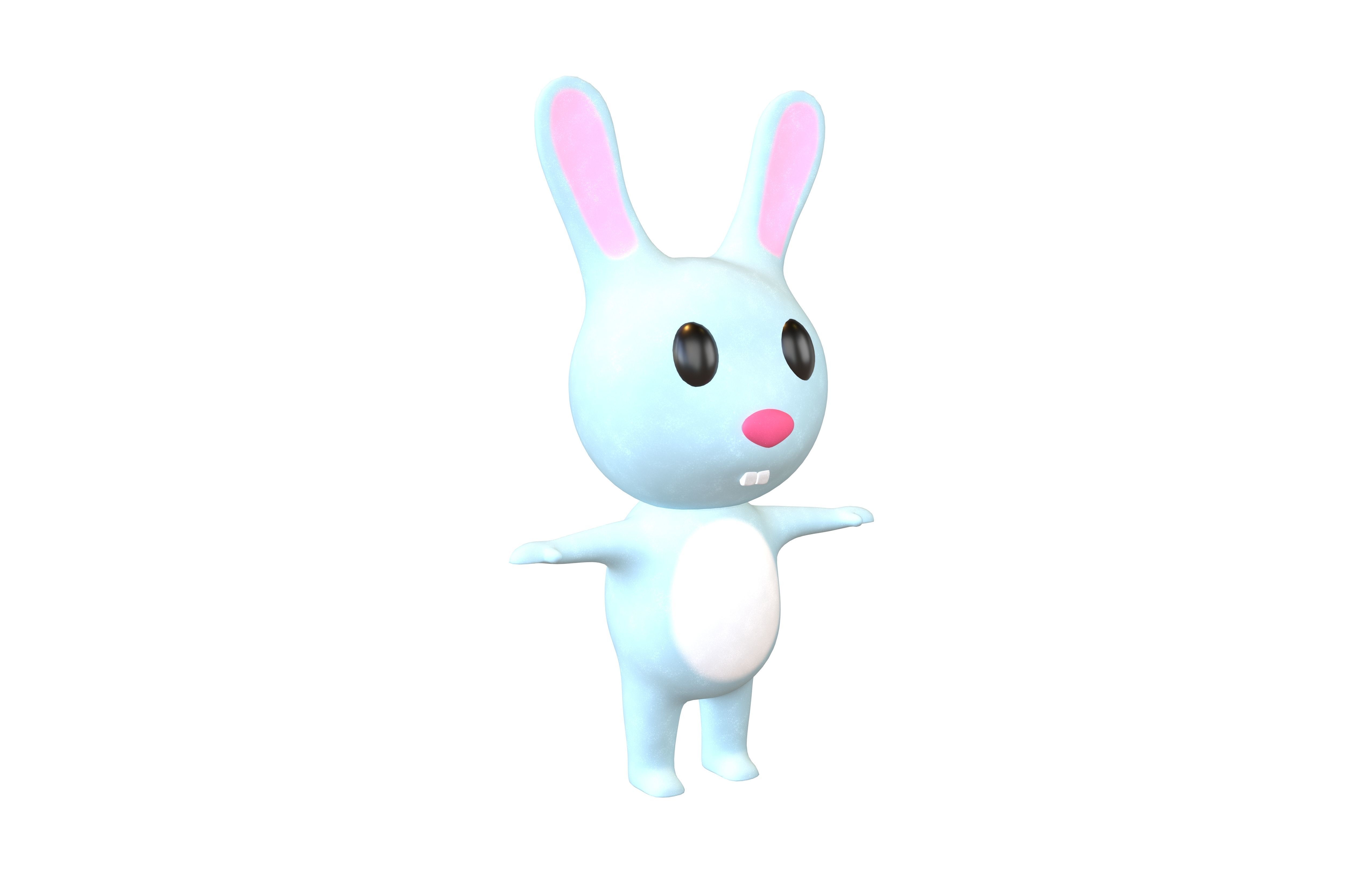 Cartoon Animals Rabbit Character v1 003 Low-poly 3D model_1