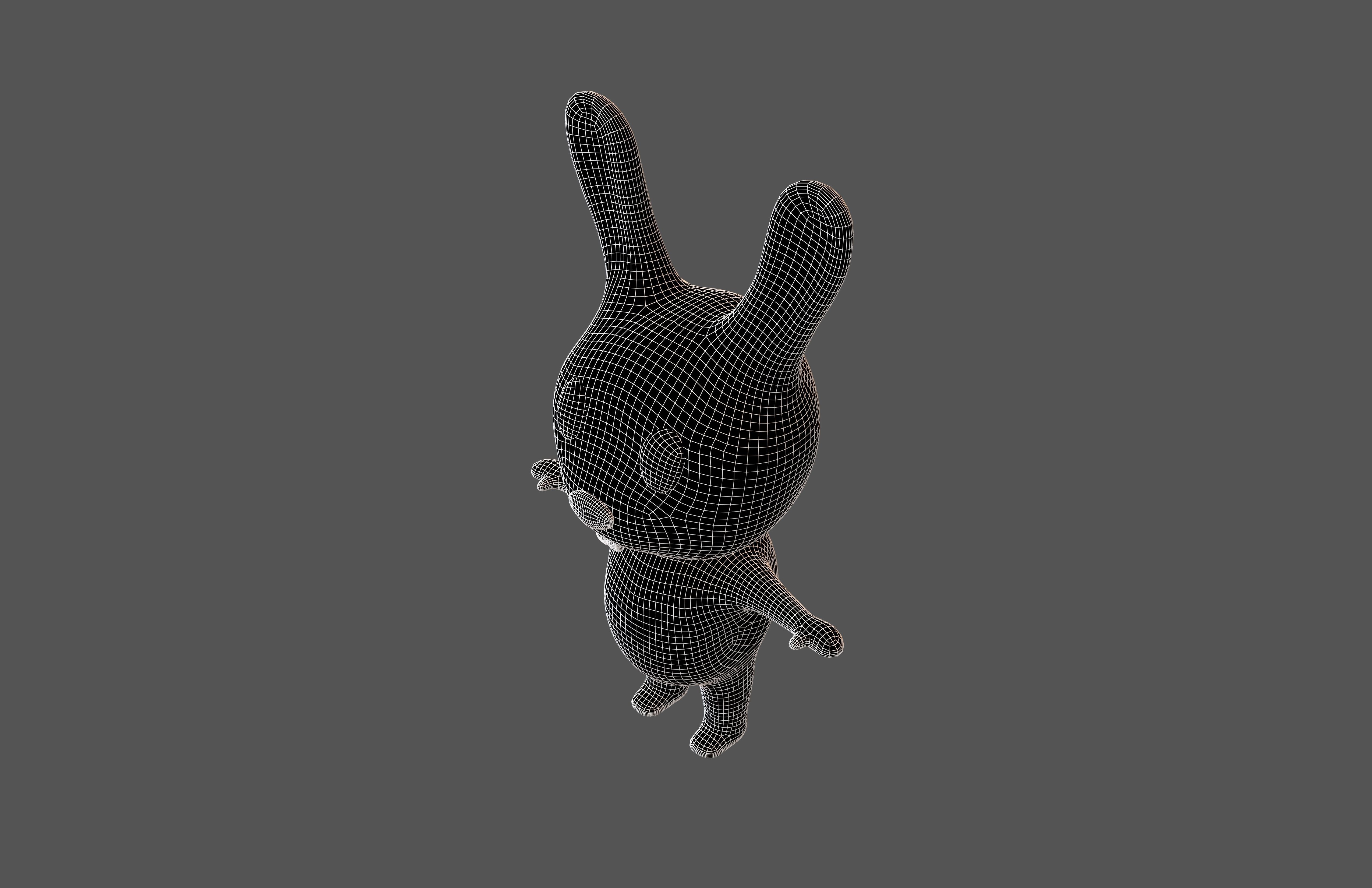 Cartoon Animals Rabbit Character v1 003 Low-poly 3D model_7