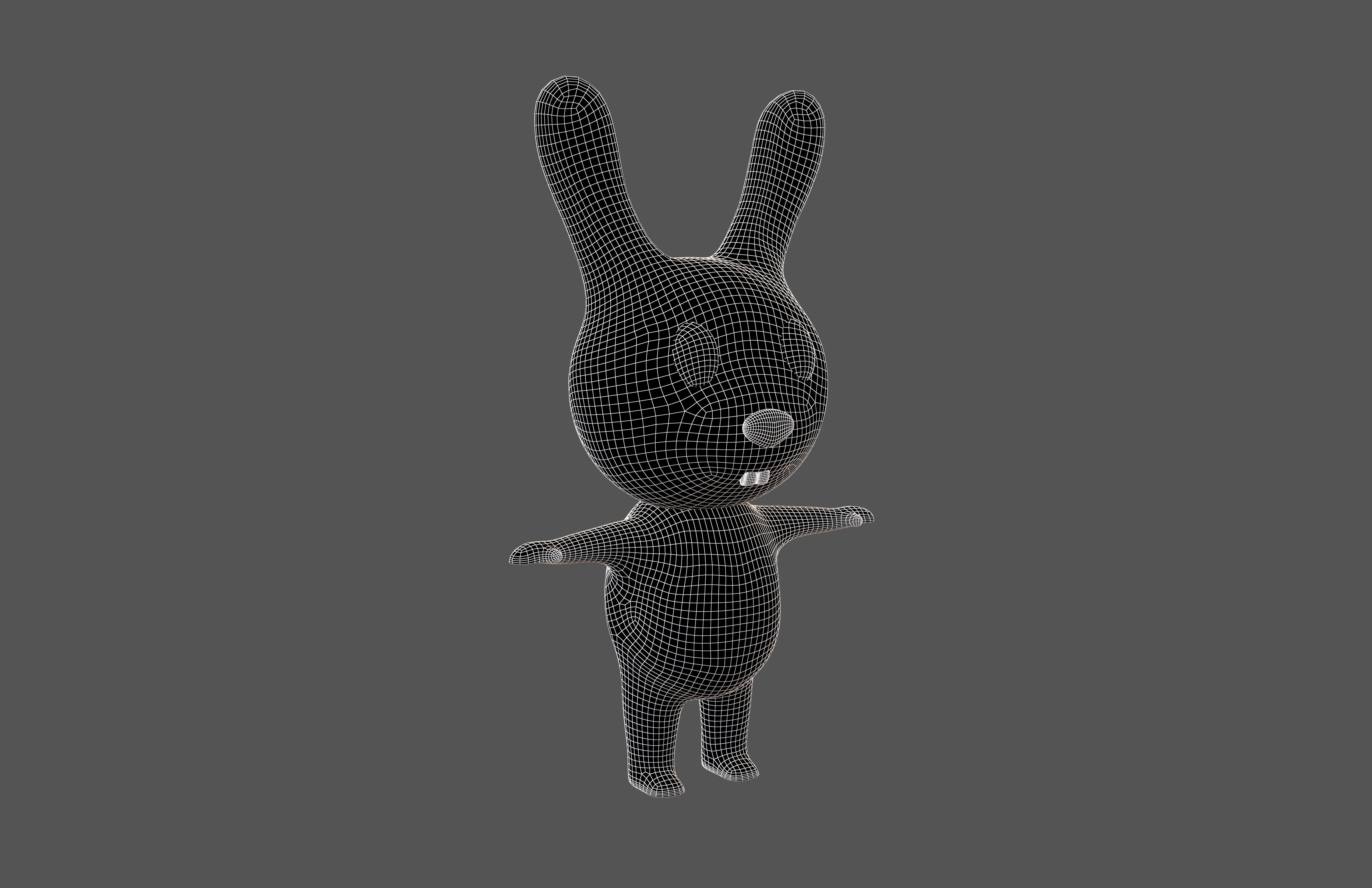 Cartoon Animals Rabbit Character v1 003 Low-poly 3D model_6