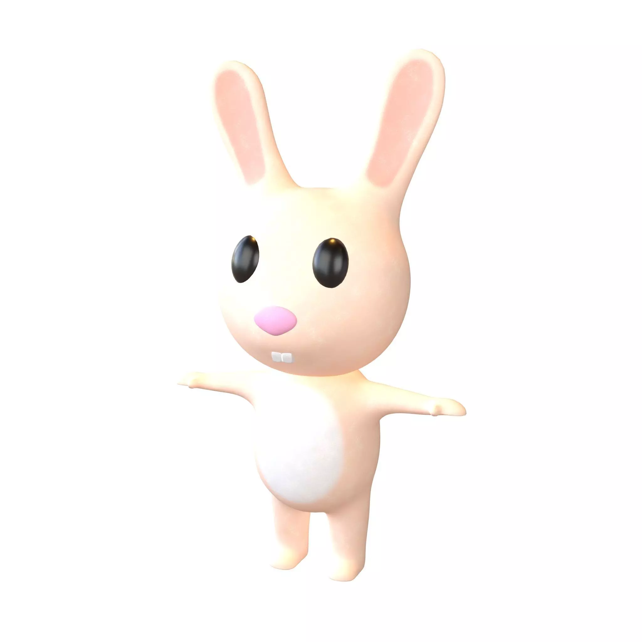 Cartoon Animals Rabbit Character v1 004 Low-poly 3D model_0