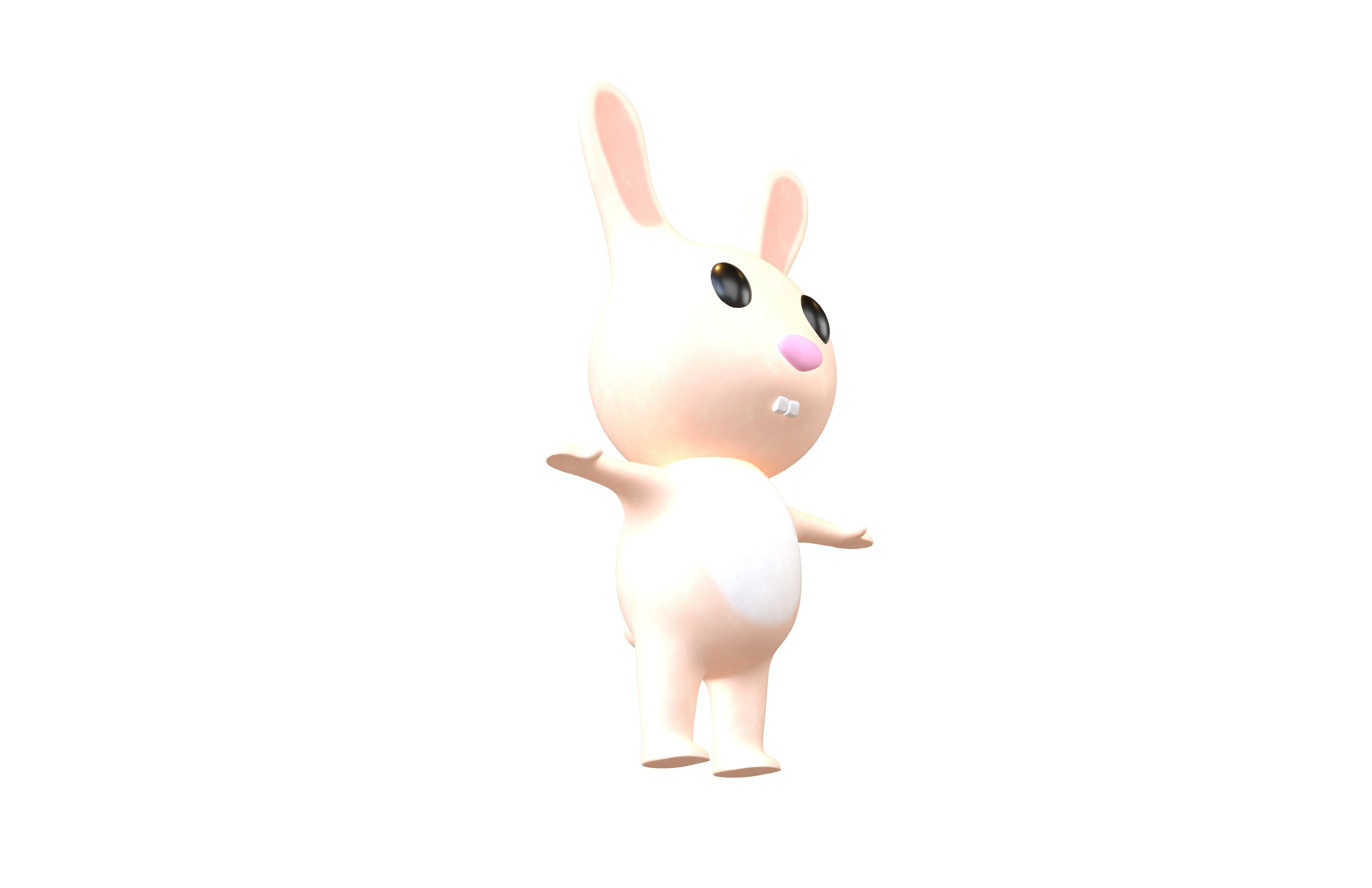 Cartoon Animals Rabbit Character v1 004 Low-poly 3D model_3