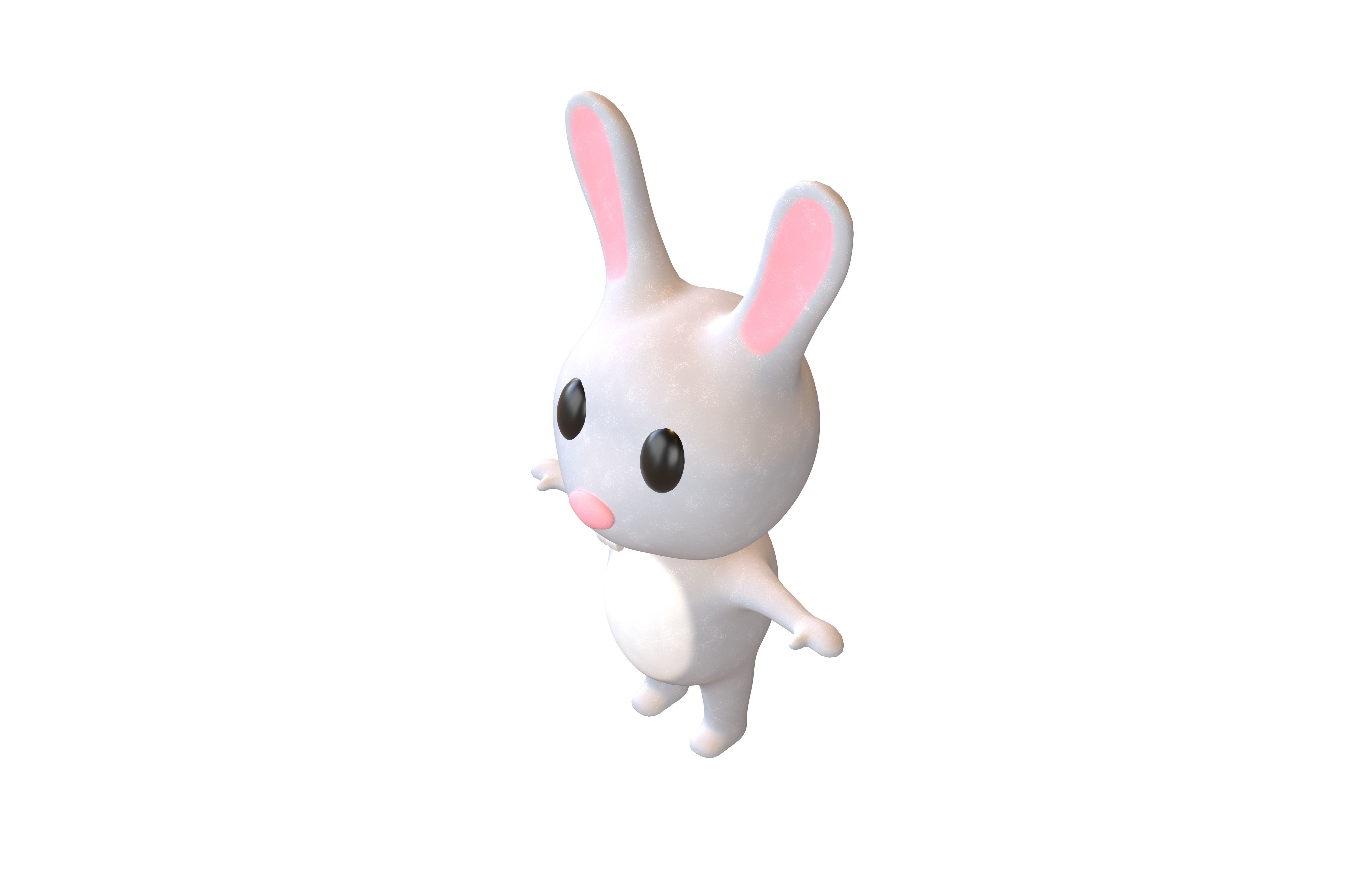Cartoon Animals Rabbit Character v1 005 Low-poly 3D model_2