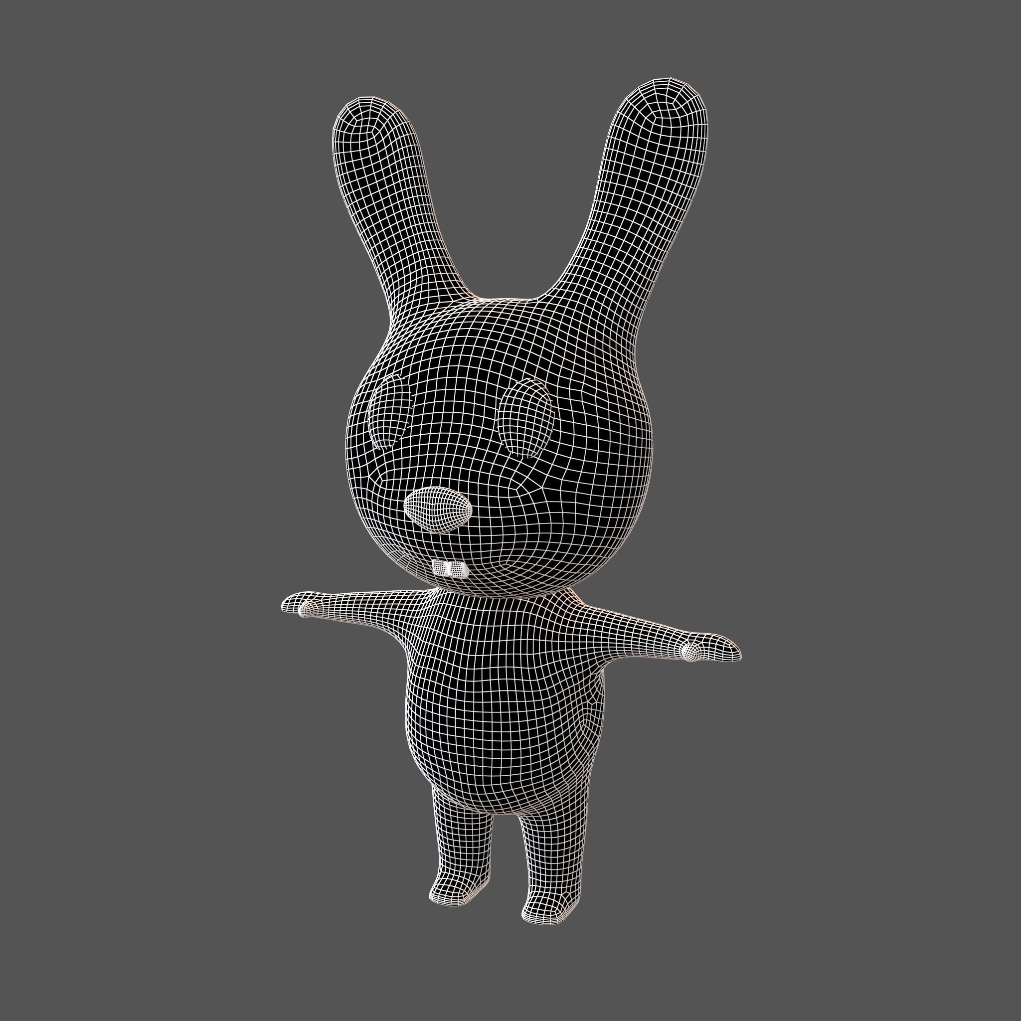 Cartoon Animals Rabbit Character v1 005 Low-poly 3D model_7
