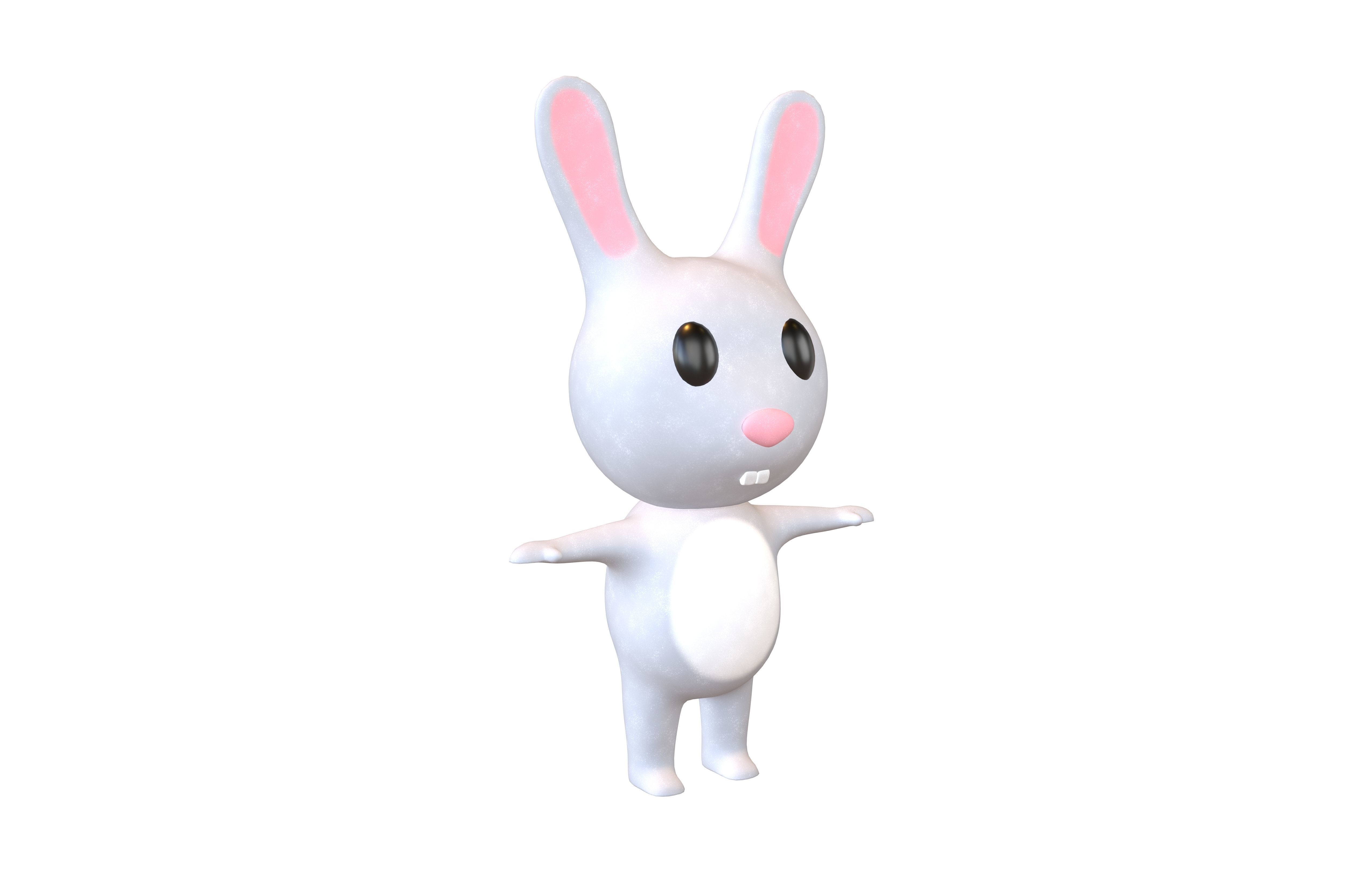 Cartoon Animals Rabbit Character v1 005 Low-poly 3D model_1
