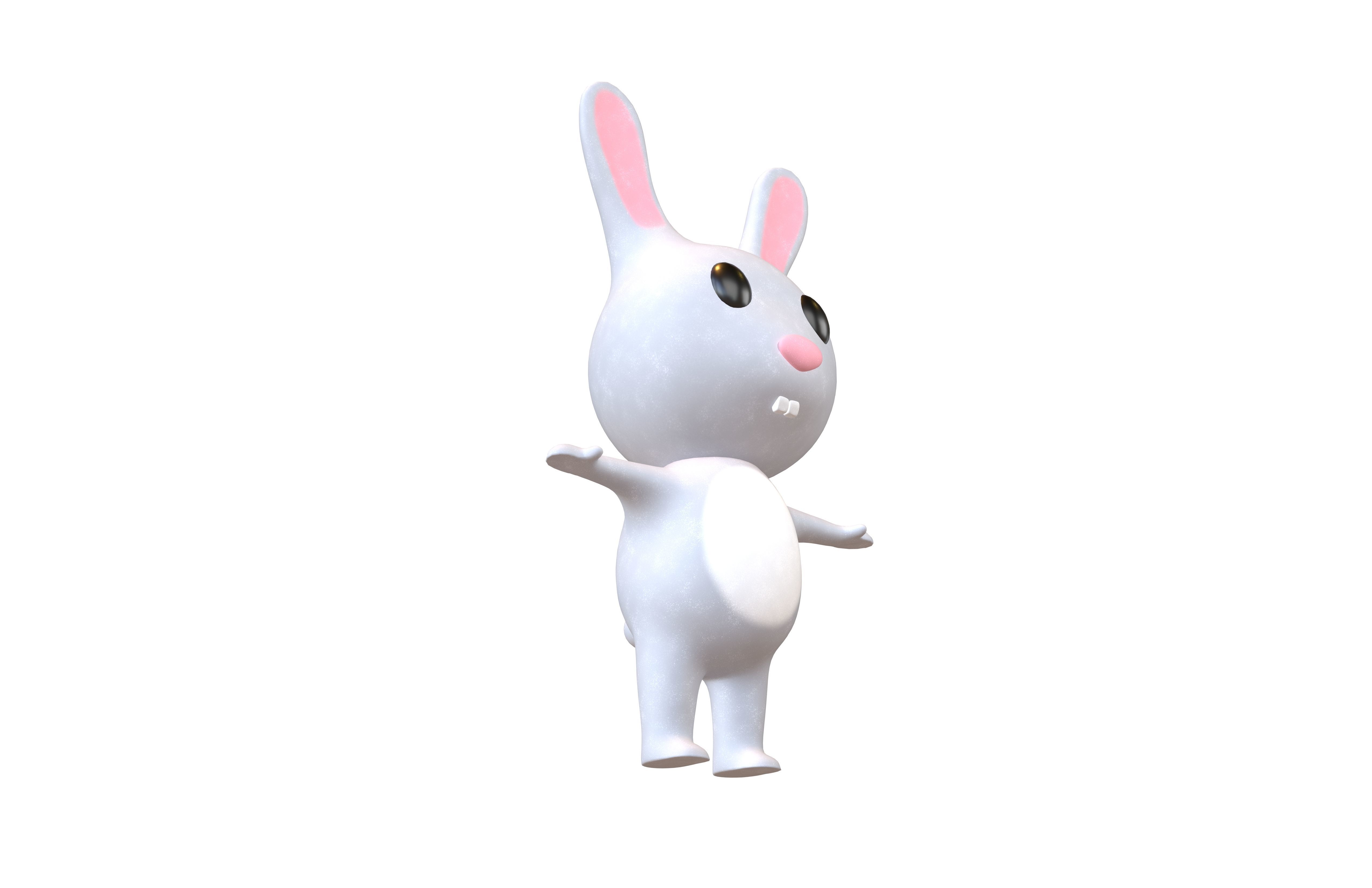 Cartoon Animals Rabbit Character v1 005 Low-poly 3D model_3