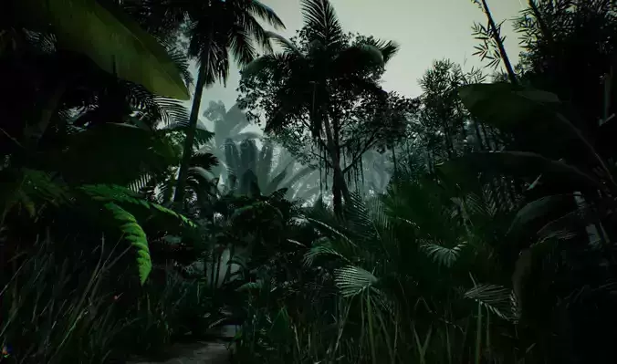 tropical forest pack for game ready Low-poly 3D model