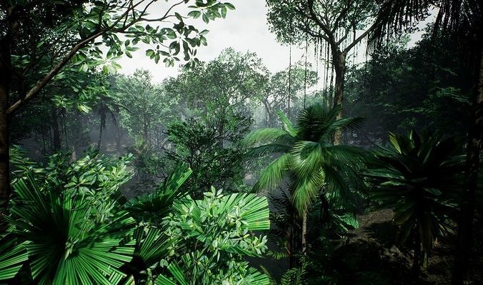 tropical forest pack for game ready Low-poly 3D model 4