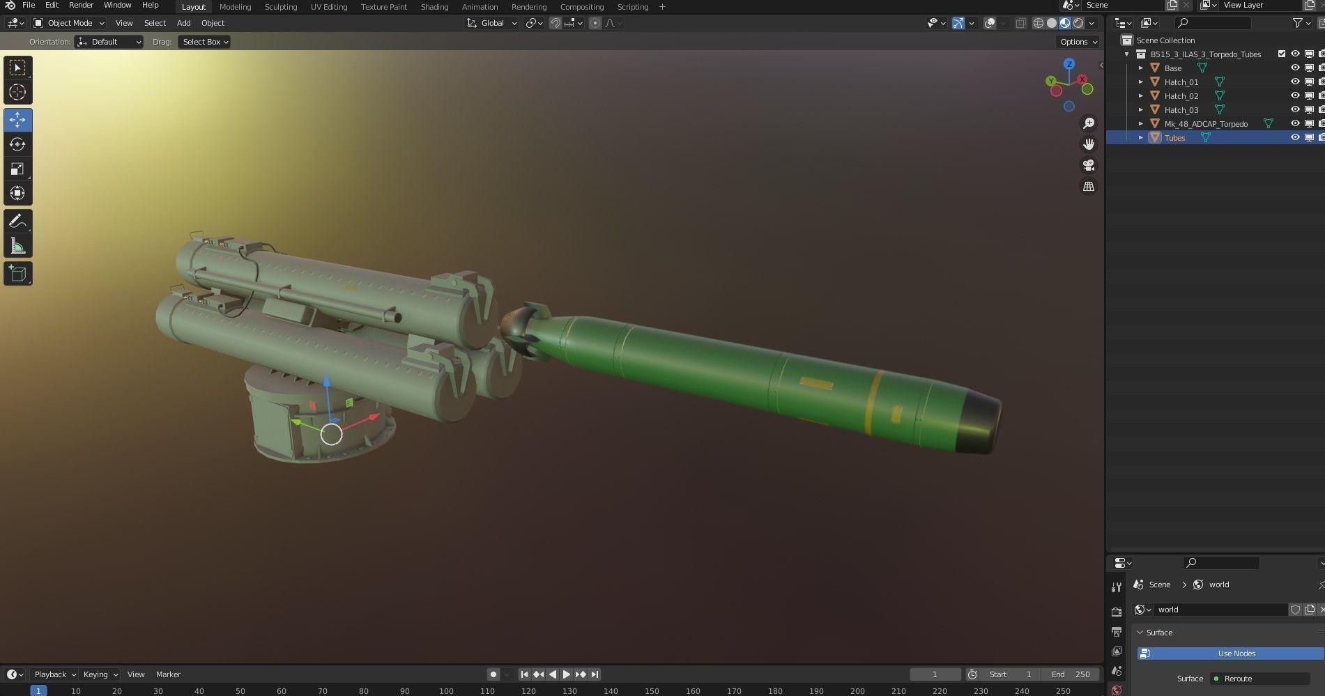 B515 3  ILAS 3 Torpedo Tubes 3D model_10