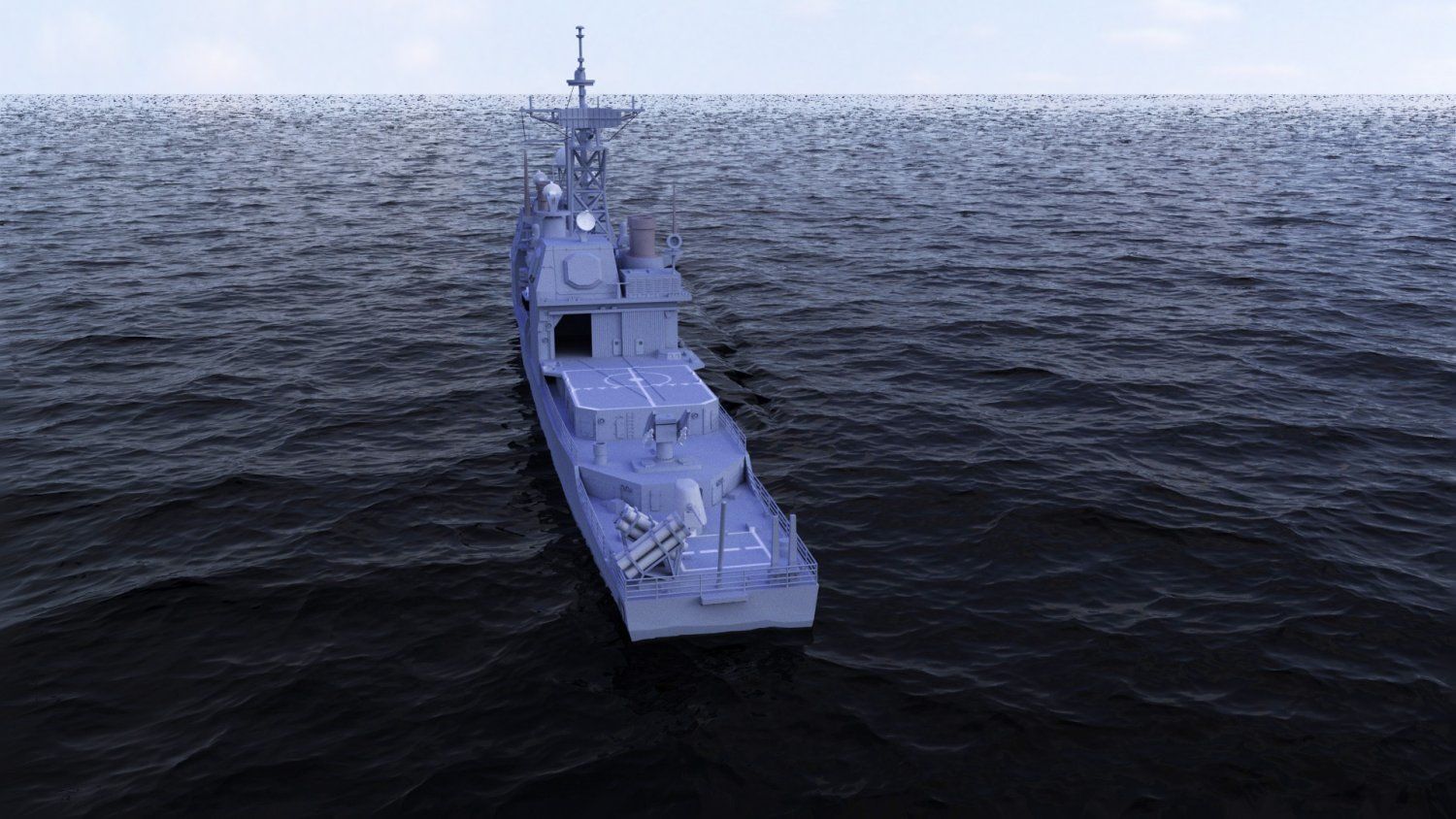 ticonderoga class cruiser cg47 uss Low-poly 3D model_4