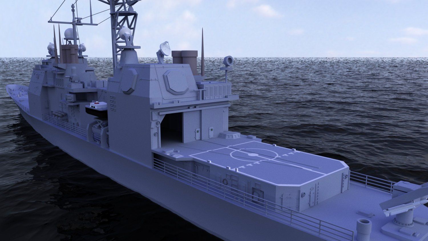 ticonderoga class cruiser cg47 uss Low-poly 3D model_2