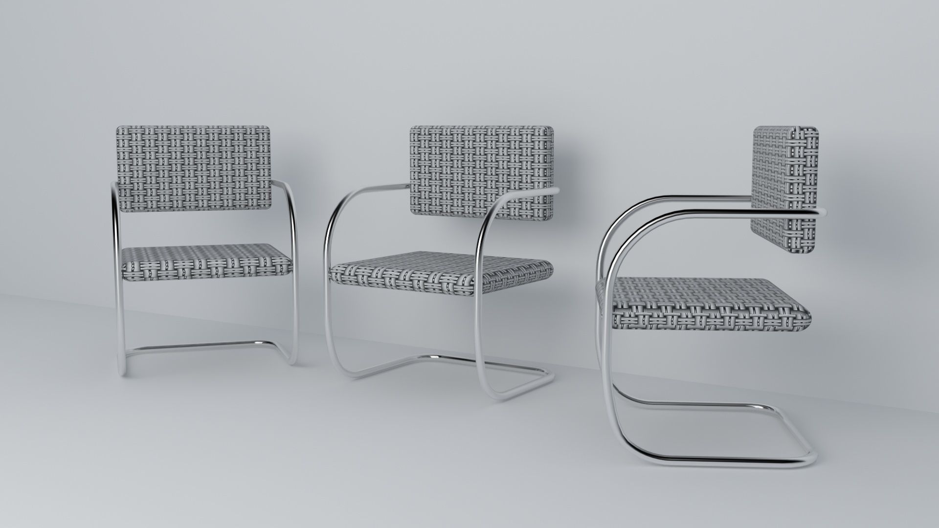 Modern 3d Chair Low-poly 3D model_2