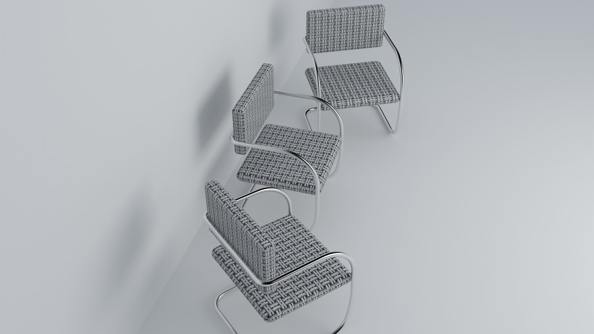 Modern 3d Chair Low-poly 3D model_3