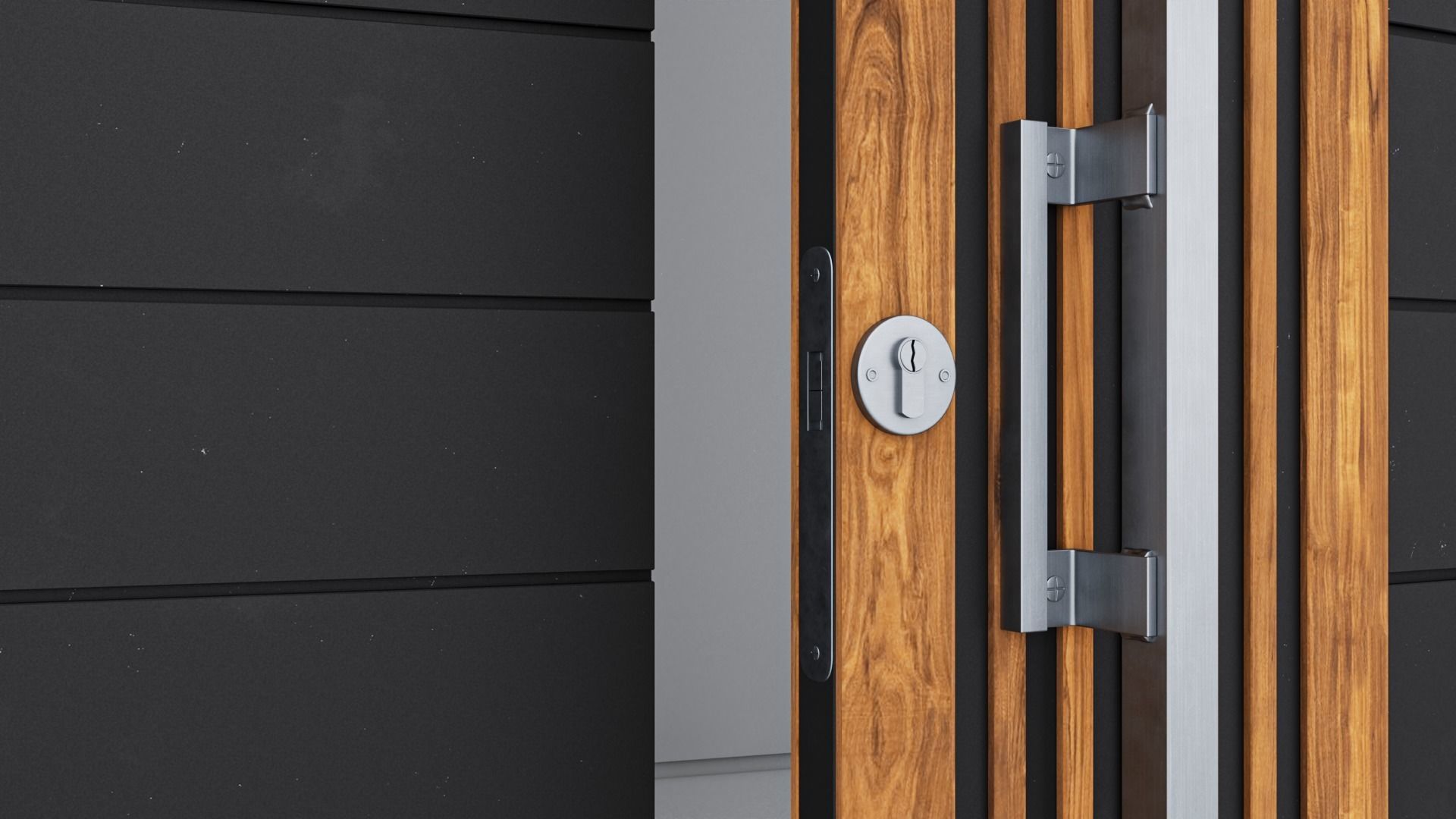 Aluminium door 77 3D model_4