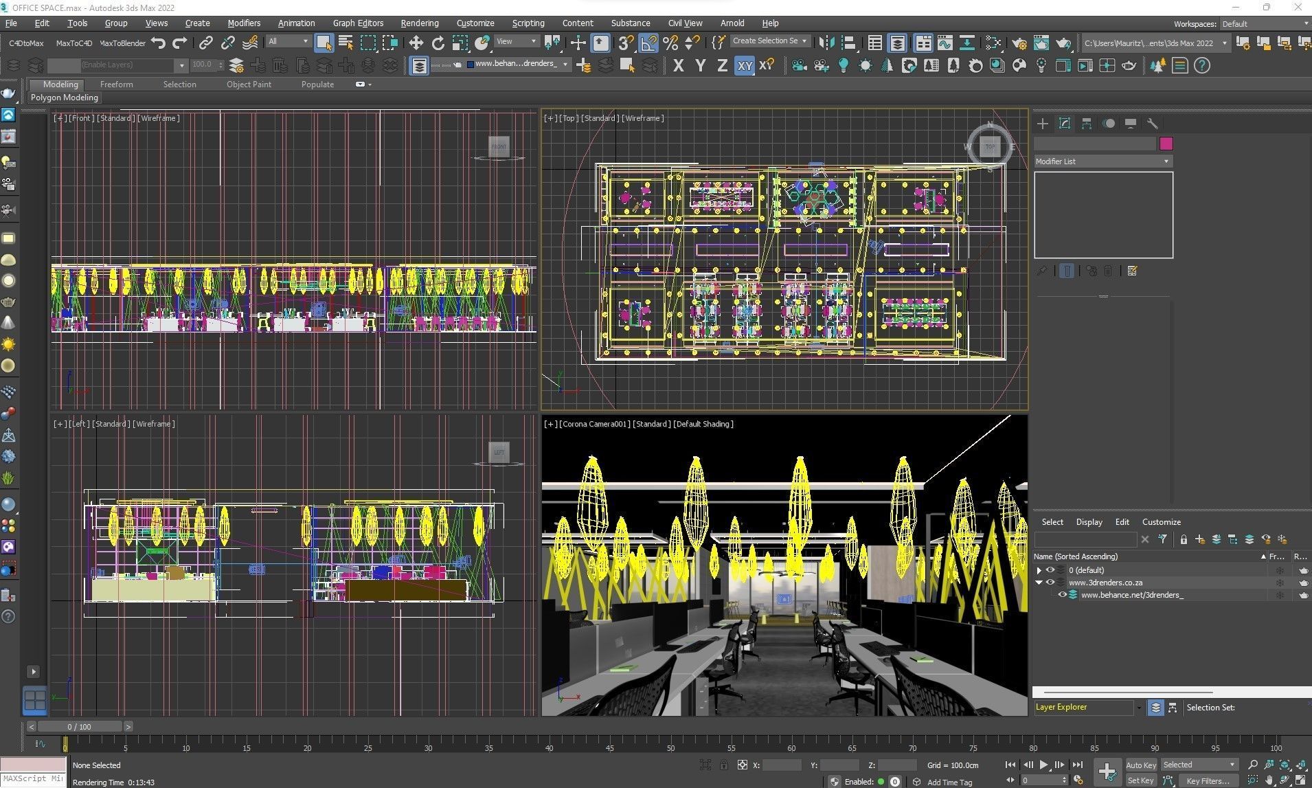 Corona - 3ds Max scene files - Office Space Interior  3D model_6