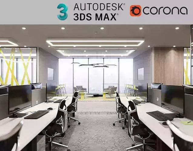 Corona - 3ds Max scene files - Office Space Interior  3D model