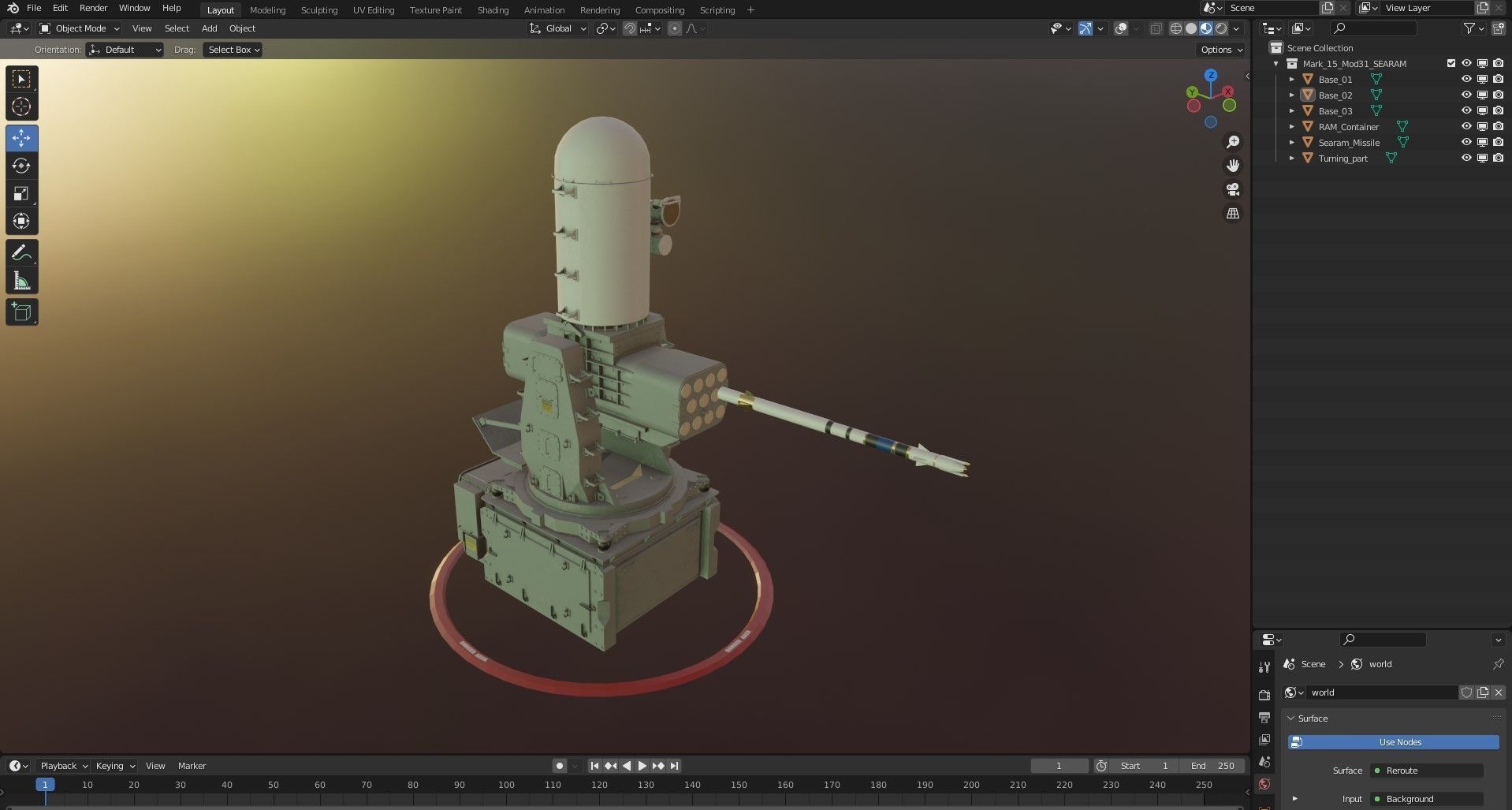 Mk 15 Mod 31 SeaRAM 3D model_10