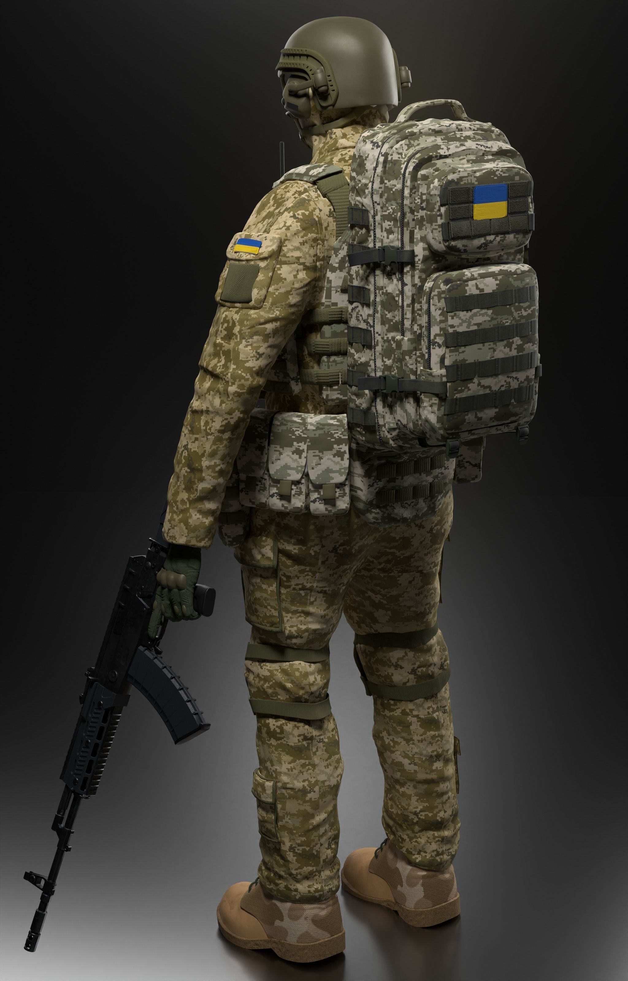 Ukrainian soldier 3D model_3