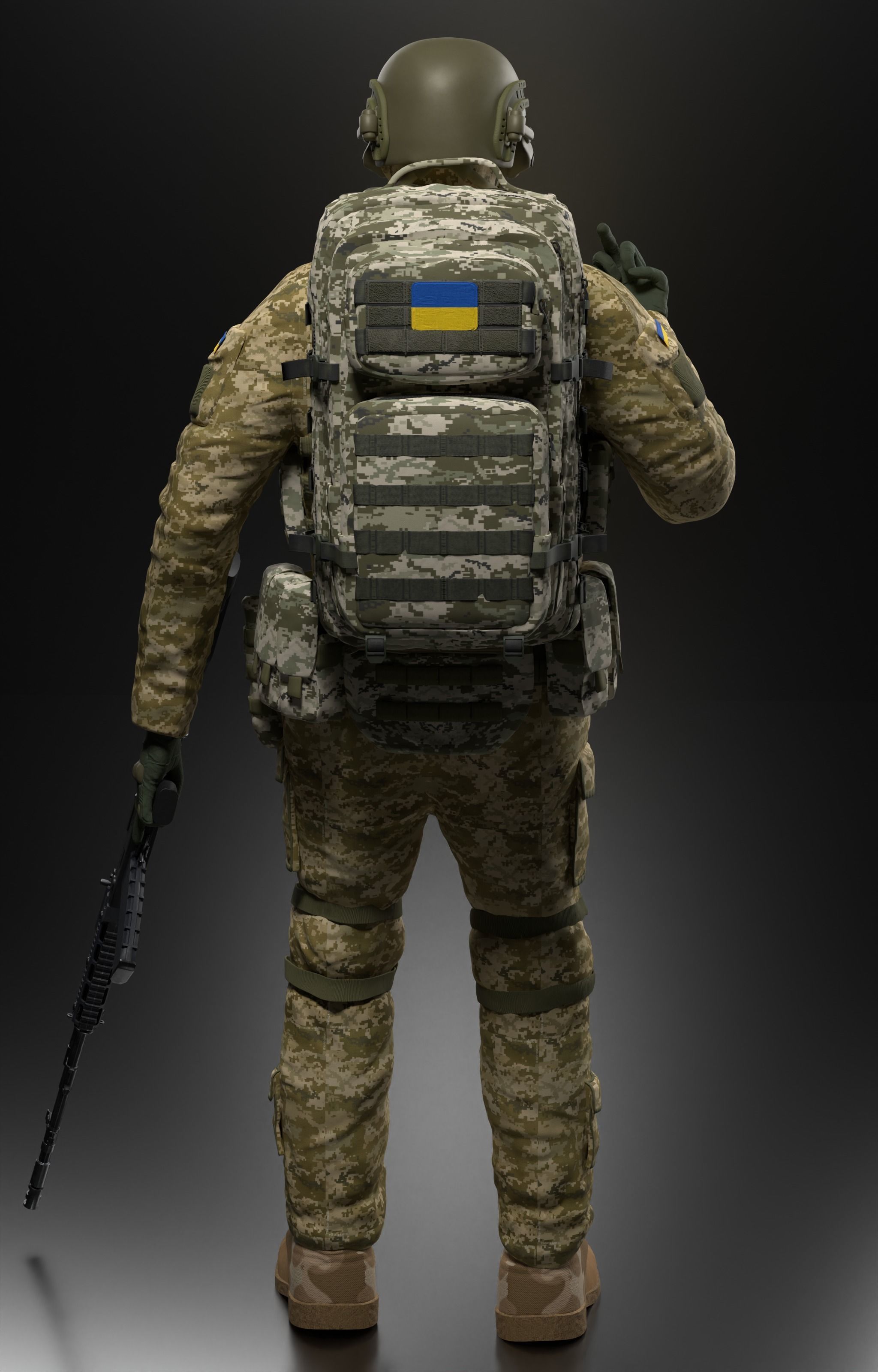 Ukrainian soldier 3D model_4