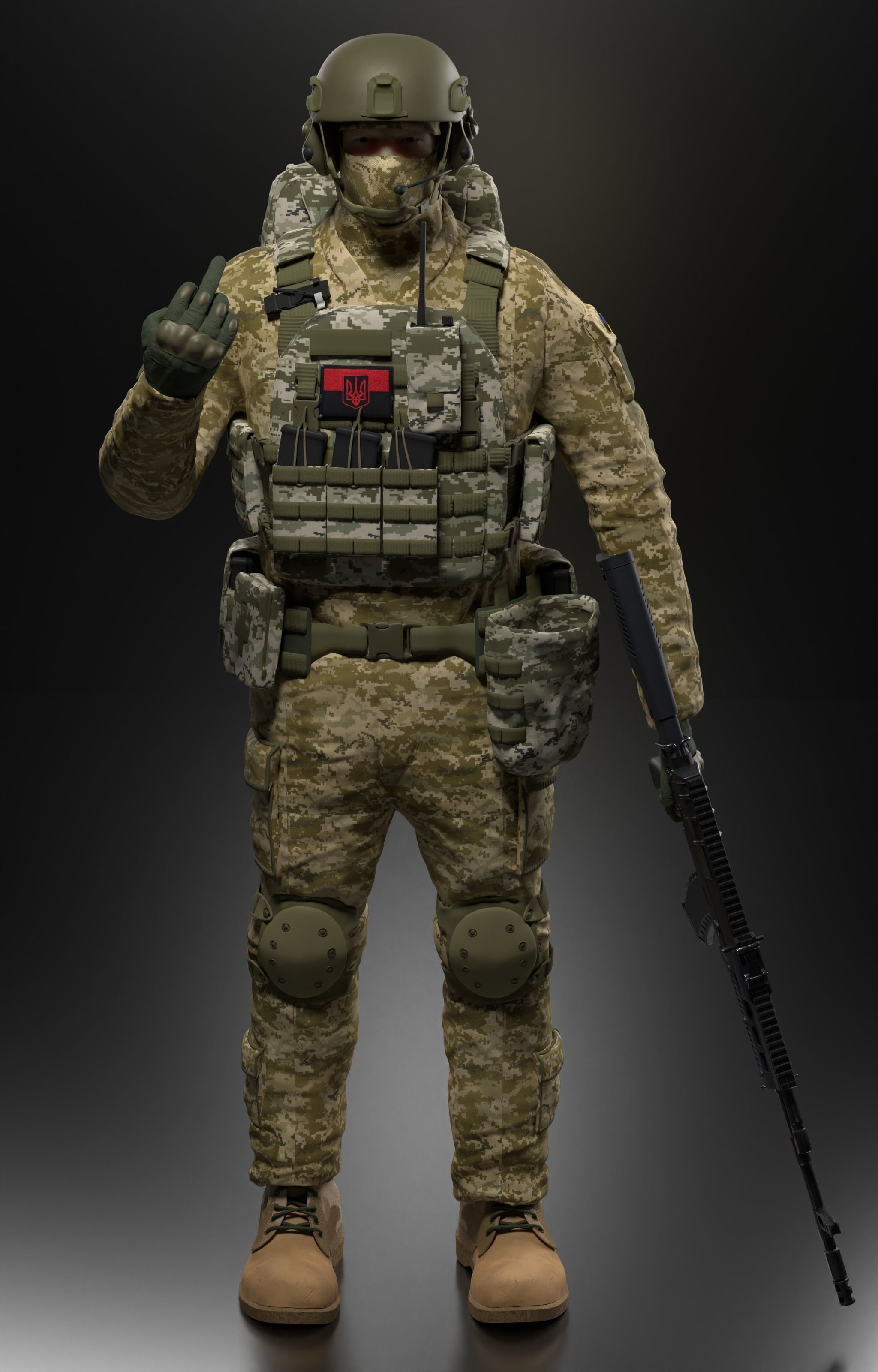 Ukrainian soldier 3D model_2