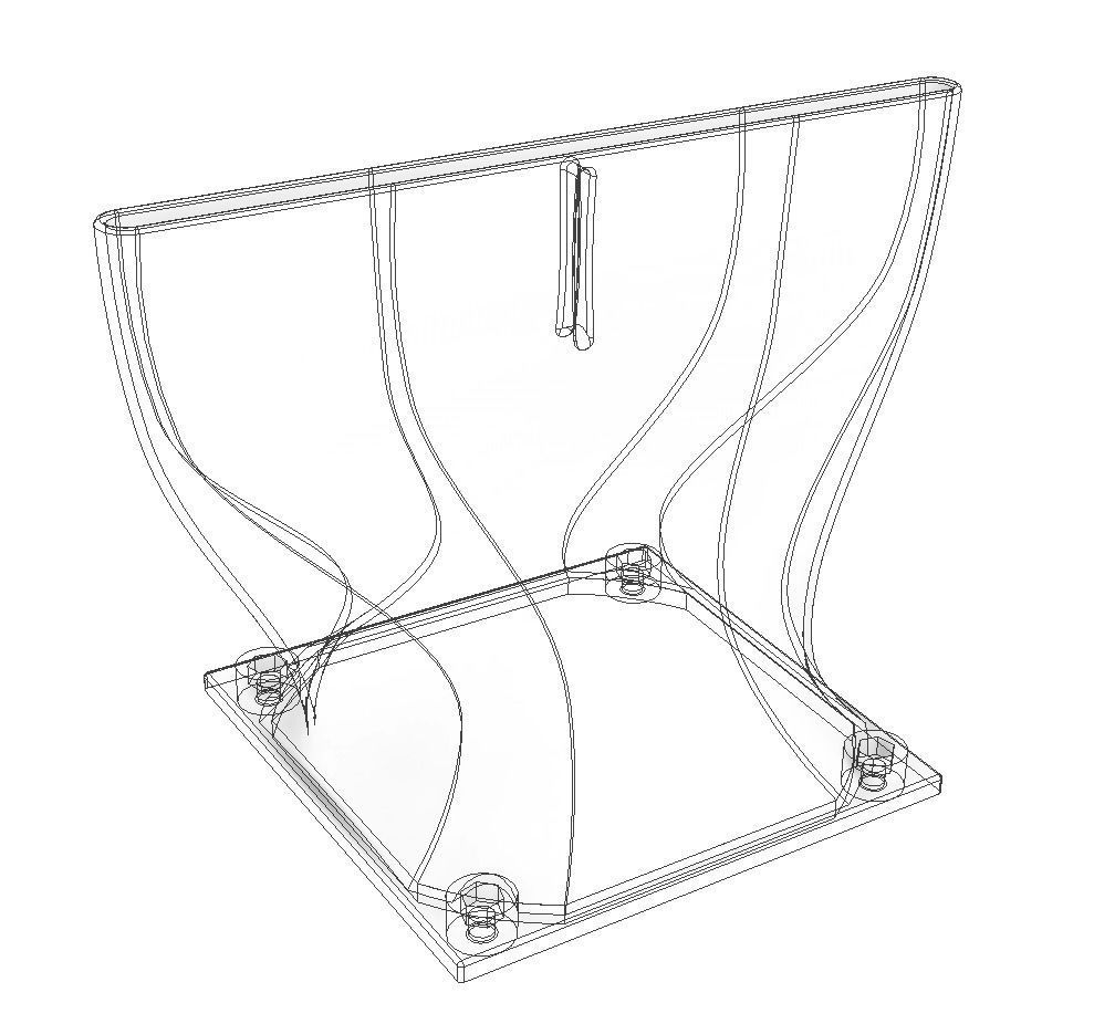 Flat nozzle for 120mm fans 3D print model_1