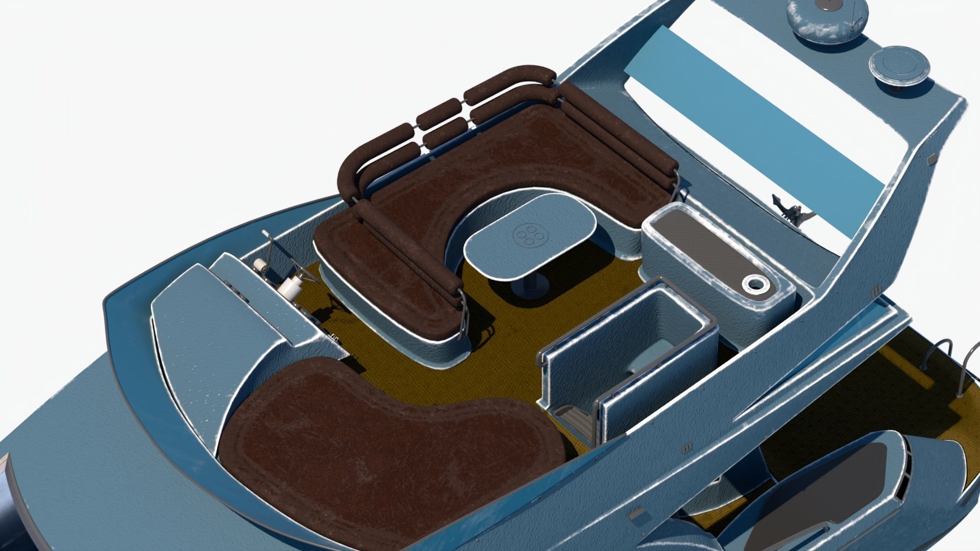 4k Common Sealine Yacht Low-poly 3D model_5