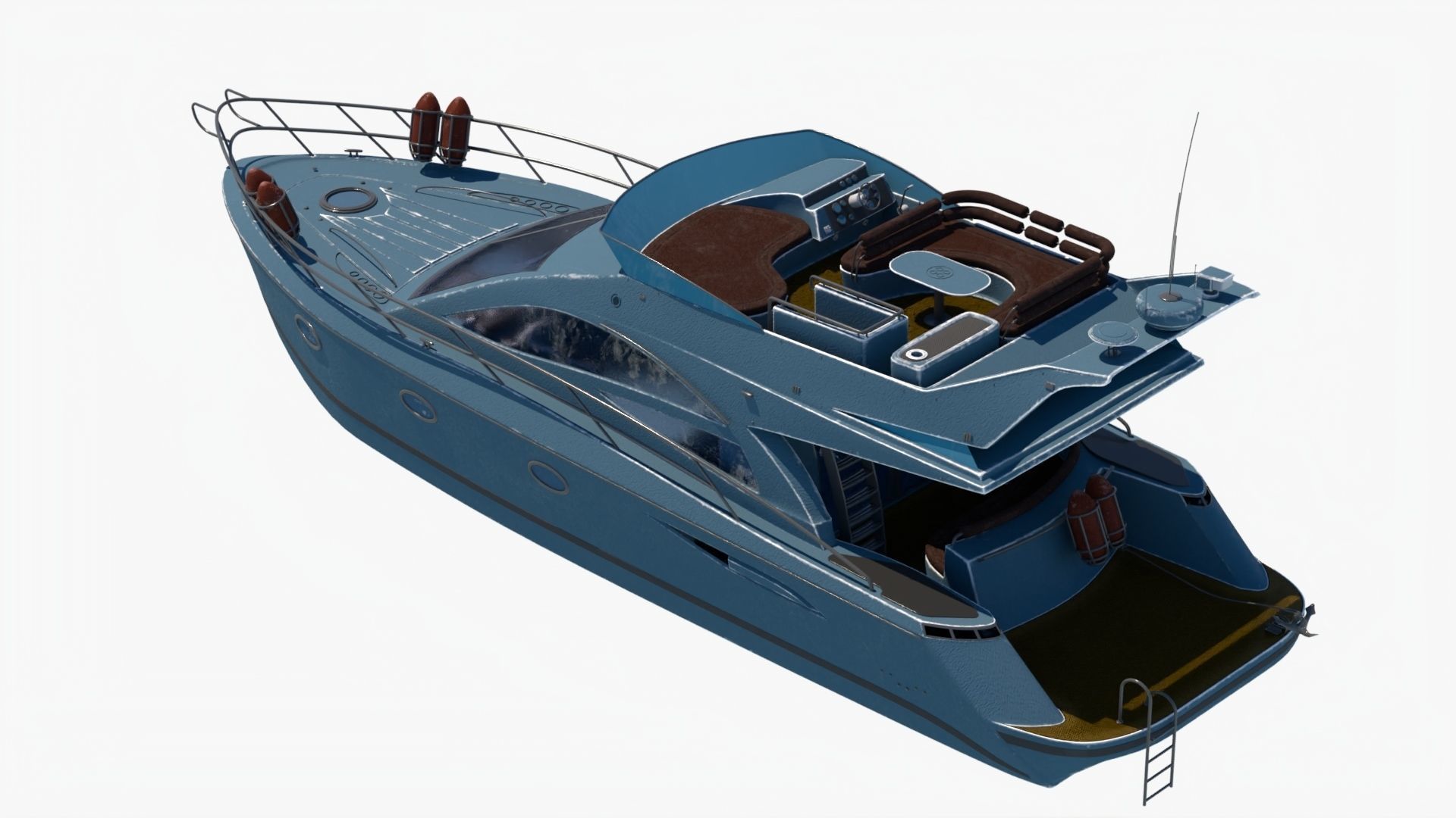 4k Common Sealine Yacht Low-poly 3D model_3